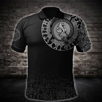 Viking Clothing Viking Raven Special Tattoo Polo Shirt RLT12