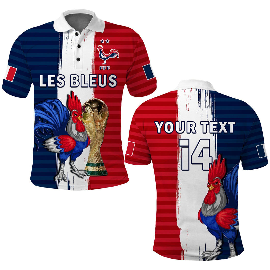 (Custom Text And Number) France Football Polo Shirt Les Bleus Champions Football 2022 LT14