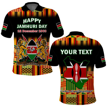 Custom Kenya Polo Shirt Happy Jamhuri Day Kenyan Pattern LT14