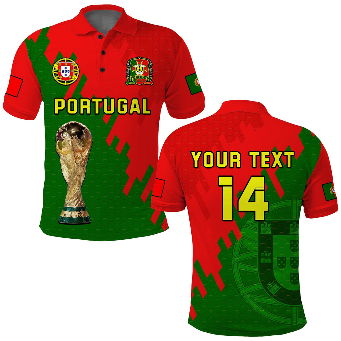 (Custom Text And Number) Portugal Football Polo Shirt Champions WC 2022 LT14