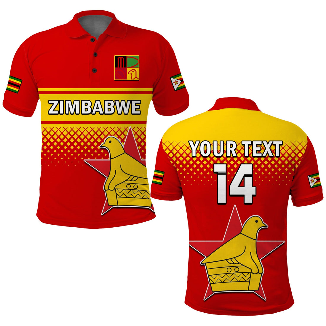 (Custom Text And Number) Zimbabwe Cricket Polo Shirt The Chevrons ODI Style LT14