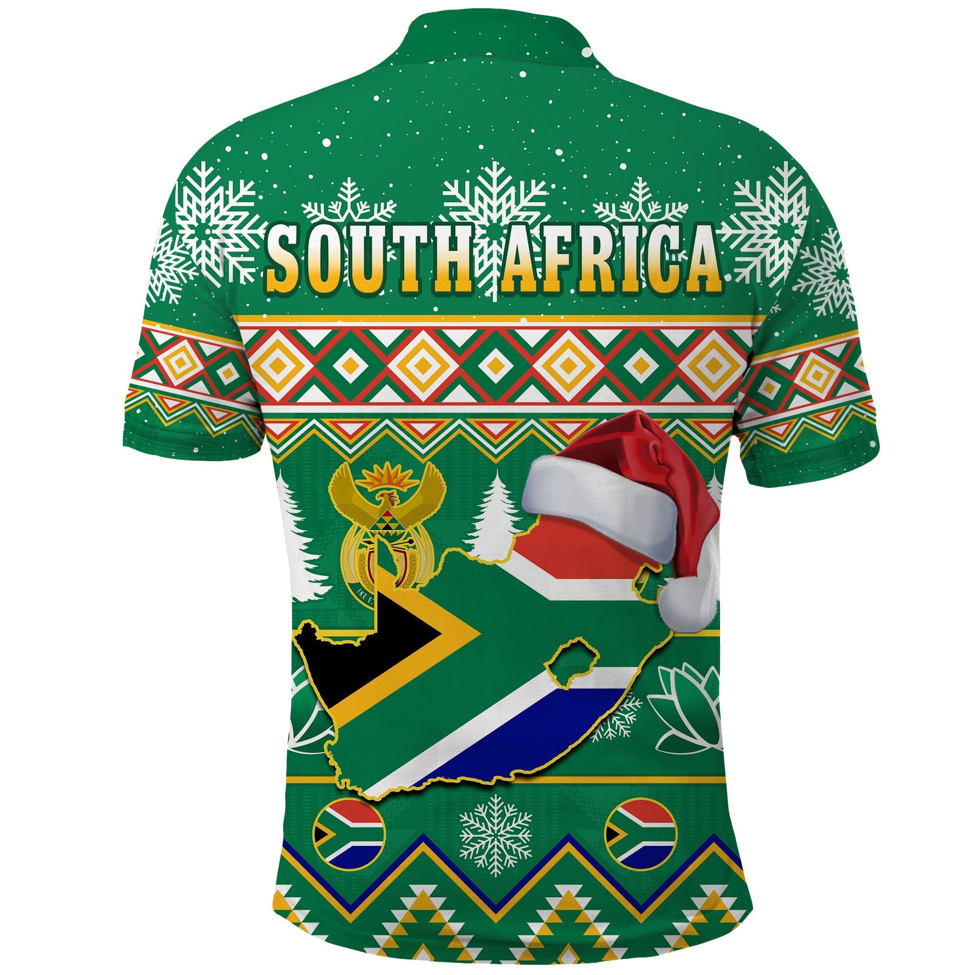 South Africa Polo Shirt Christmas King Protea Geseende Kersfees LT14