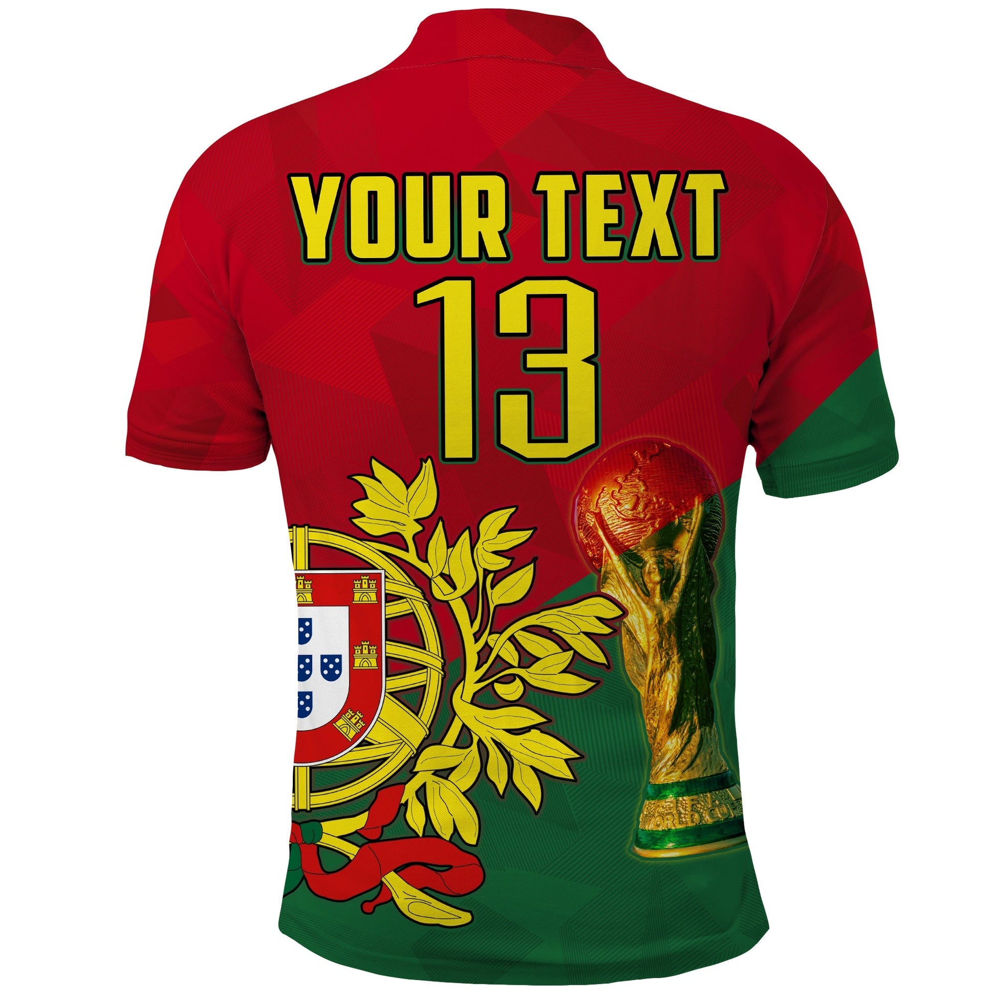 (Custom Text and Number) Portugal Football Polo Shirt Campeao Football 2022 Proud LT13