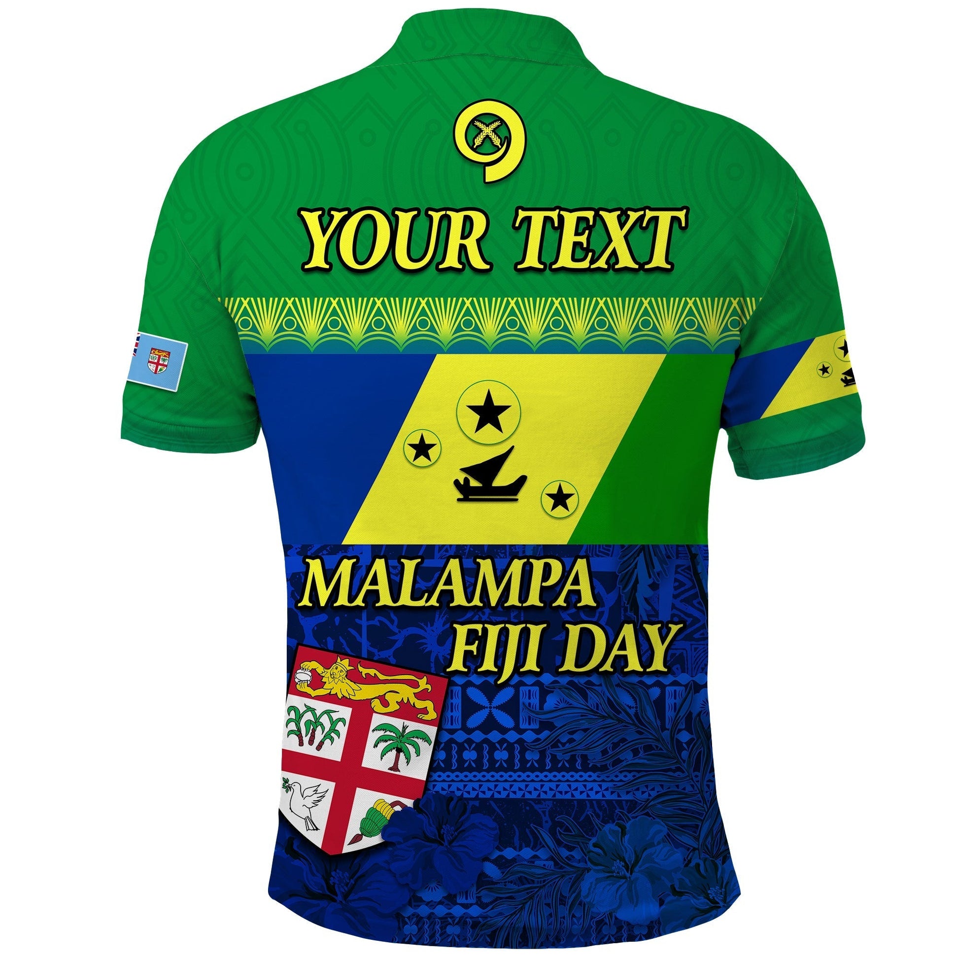 Custom Malampa Fiji Day Polo Shirt Vanuatu Polynesia mix Flowers LT13