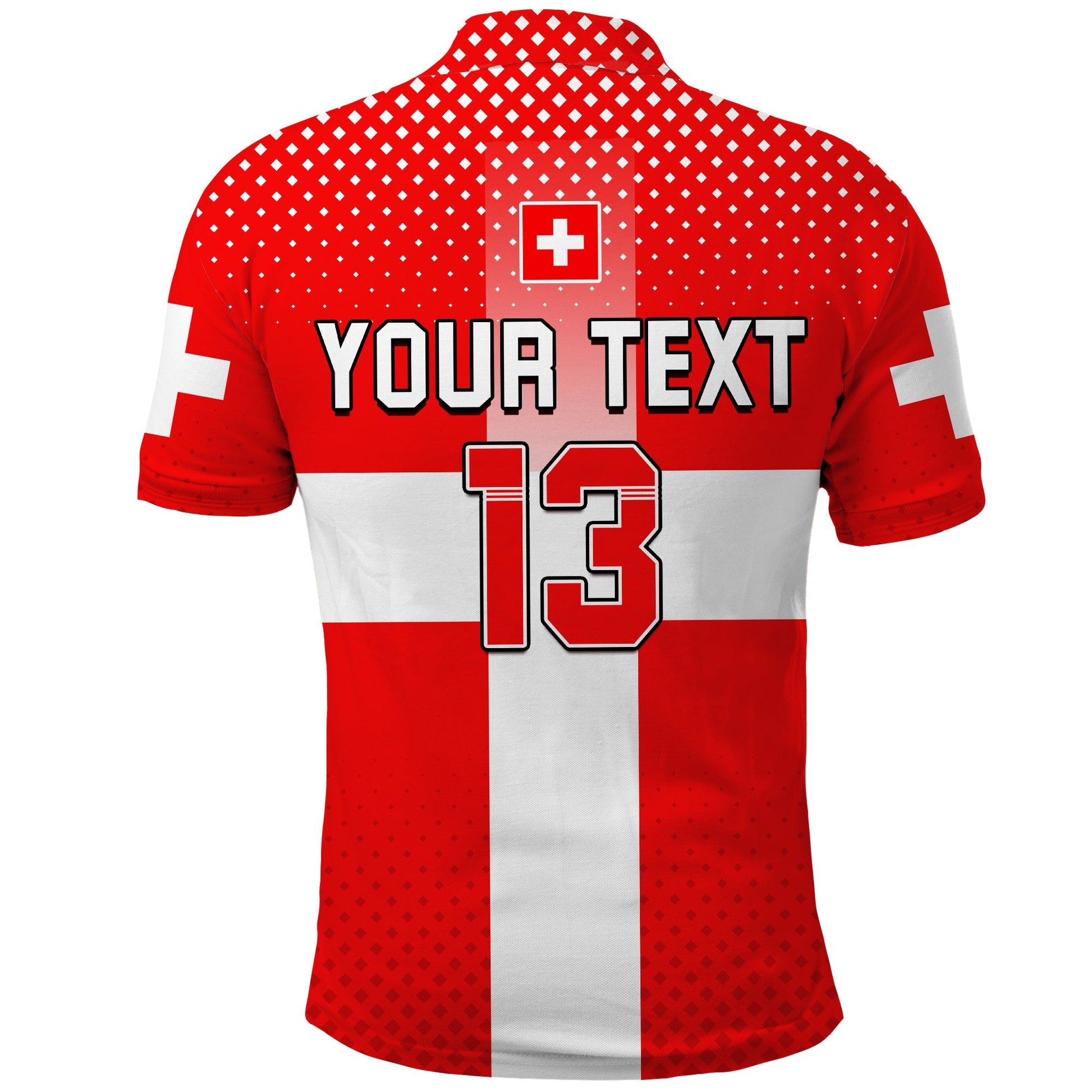 (Custom Text and Number) Switzerland Football Polo Shirt Schweizer Pati Champion 2022 World Cup LT13