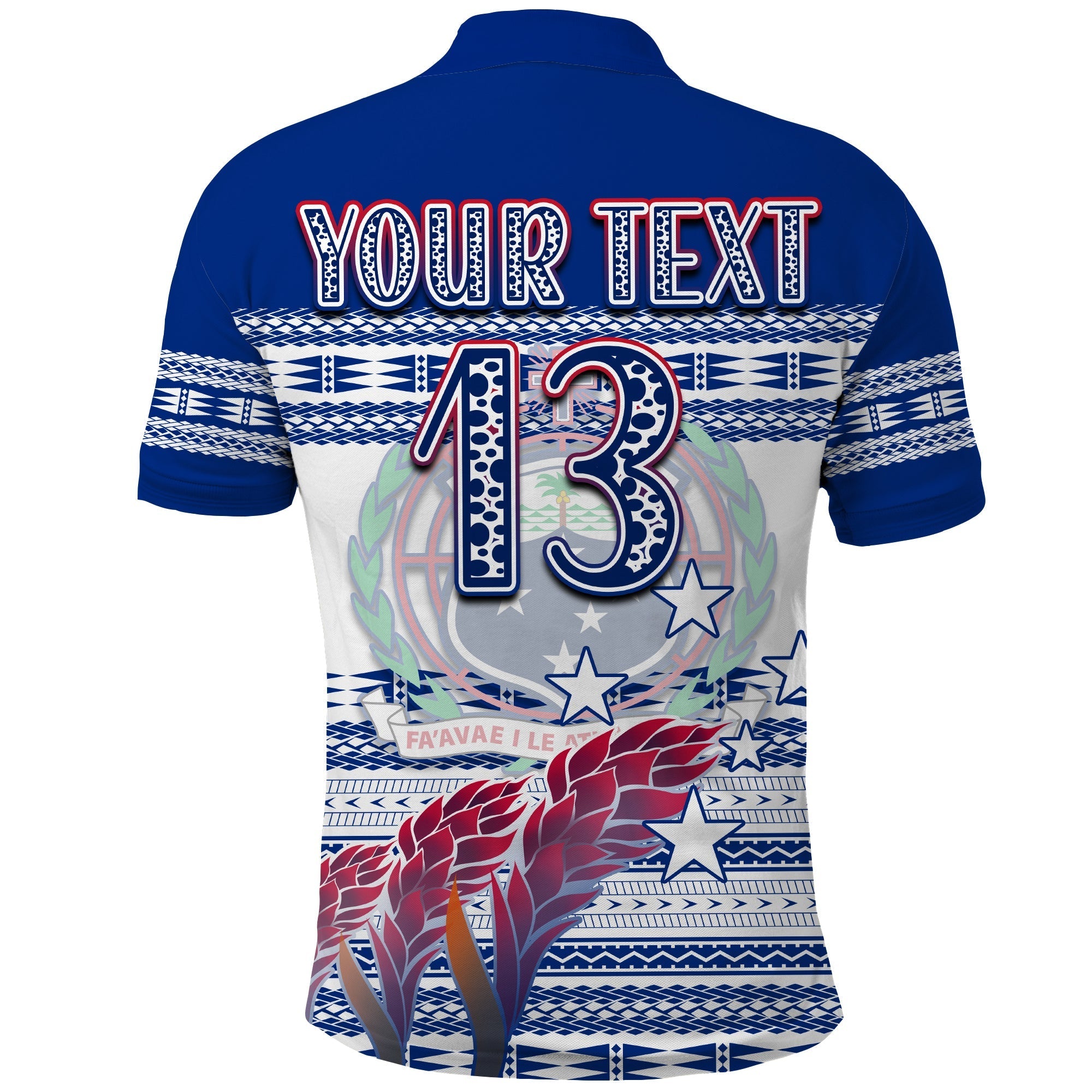 (Custom Personalise Text and Number) Toa Samoa Rugby Polo Shirt Uso Aso Uma Go Champions White LT13