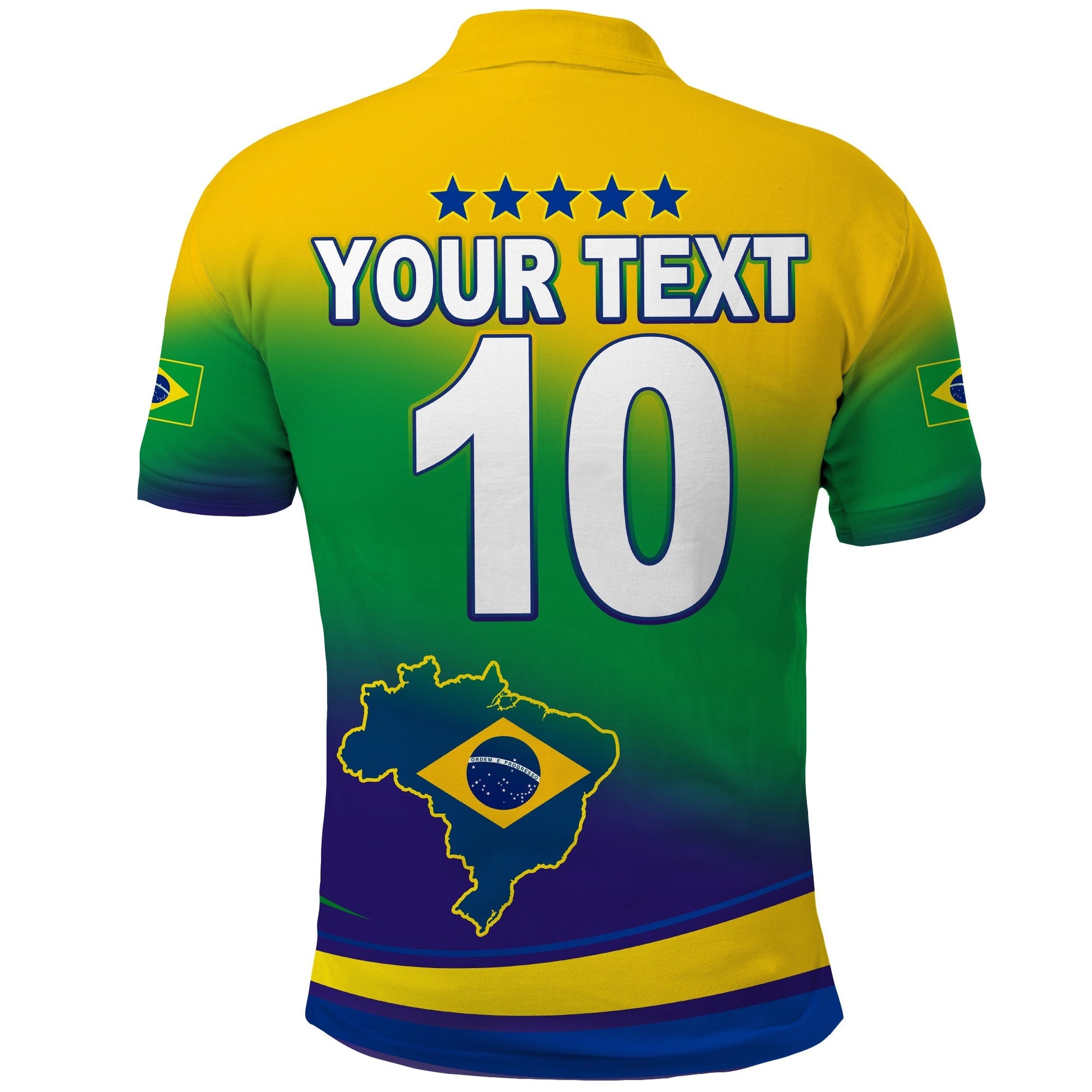(Custom Text and Number) Brazil Football Polo Shirt Soccer 2022 World Cup Selecao Brasil Campeao Style Color Flag LT13