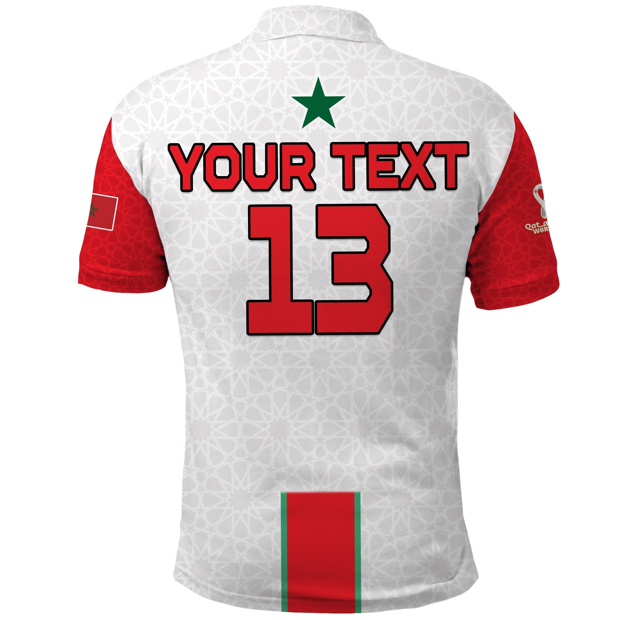 (Custom Text and Number) Morocco Football Polo Shirt Football 2022 Soccer Lions de lAtlas Champions LT13