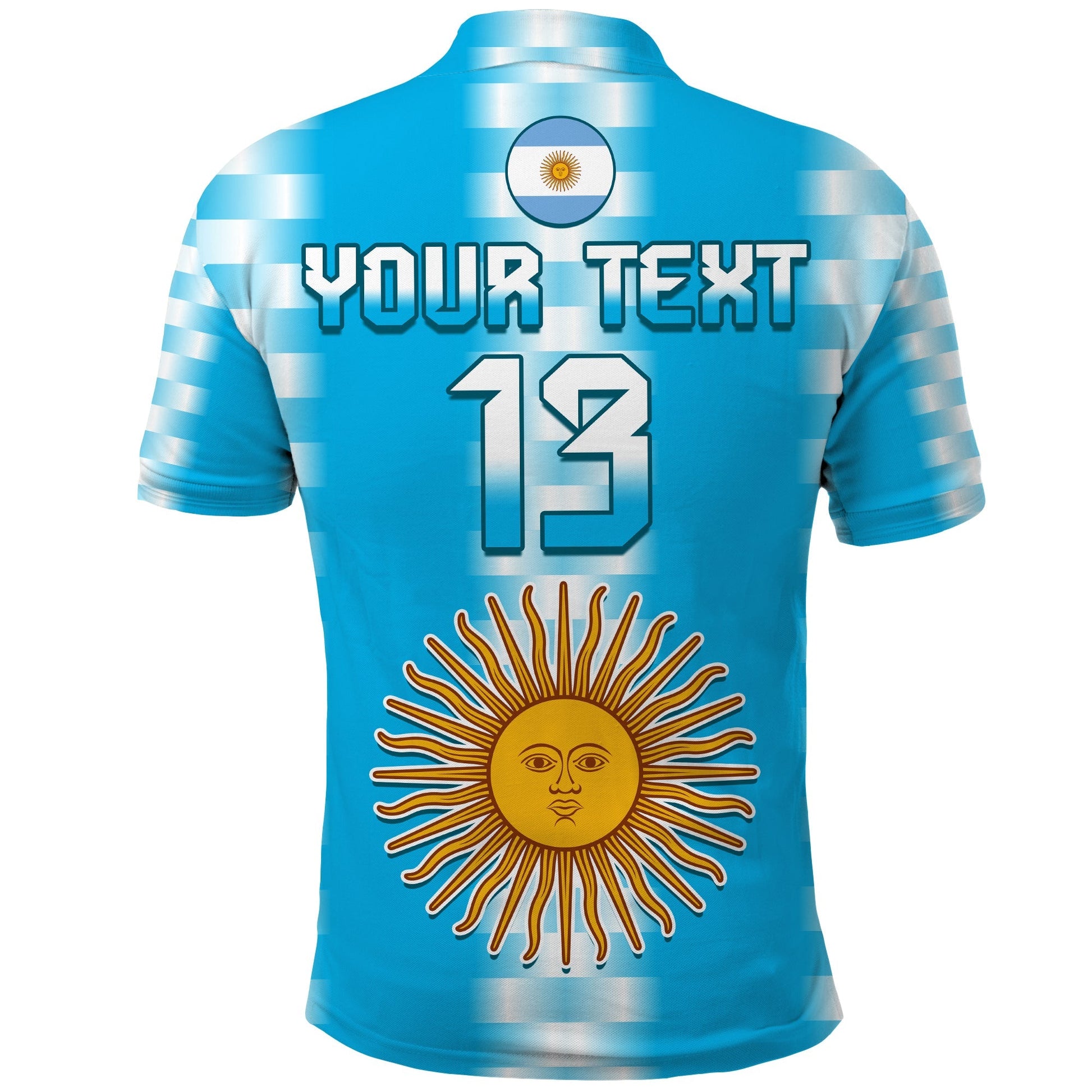 (Custom Text and Number) Argentina Football Champions Polo Shirt La Albiceleste GOAT LT13
