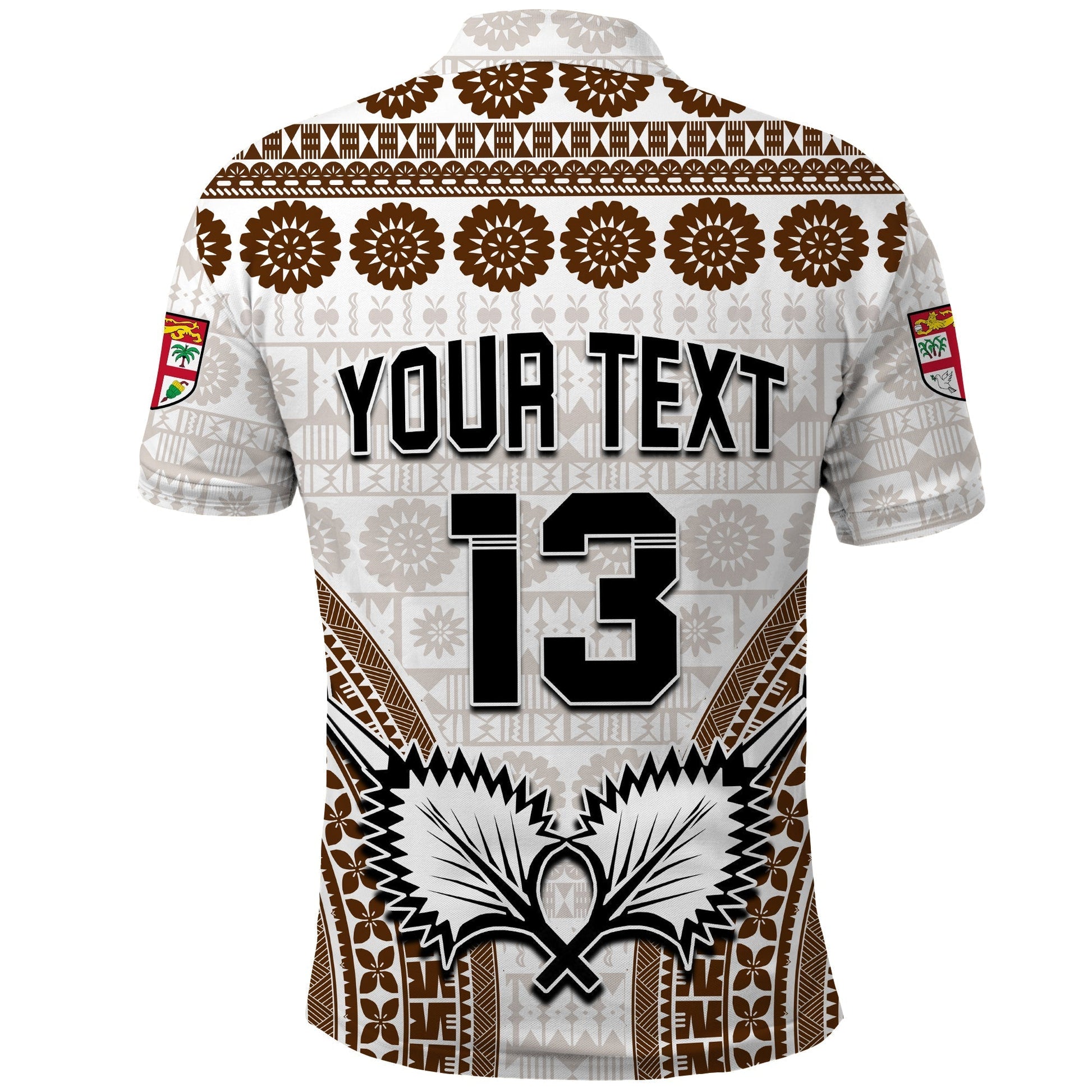 Custom Text and Number Fiji Rugby Bati Polo Shirt Proud Tapa Pattern LT13