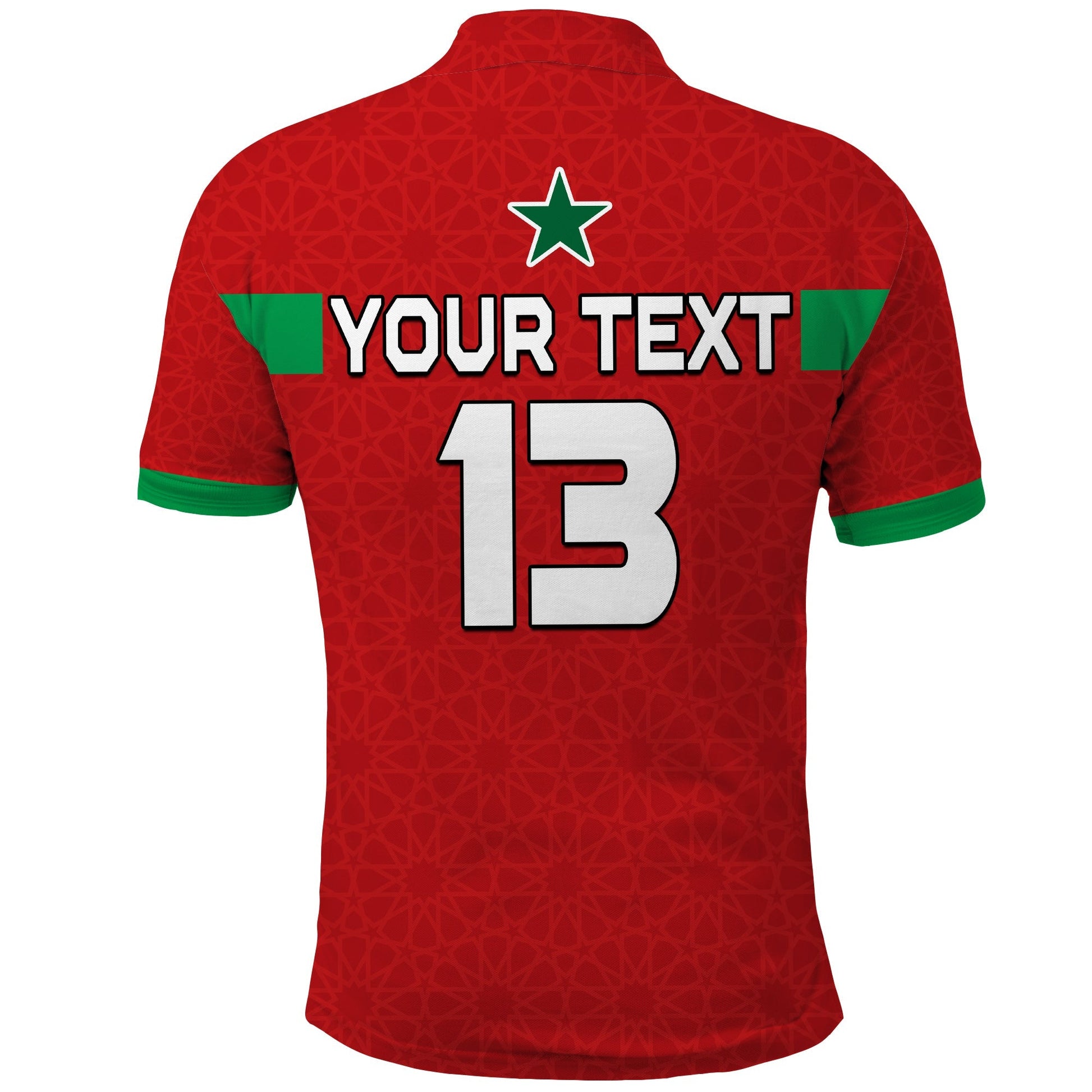 (Custom Text and Number) Morocco Football Polo Shirt Champions World Cup Soccer Proud LT13