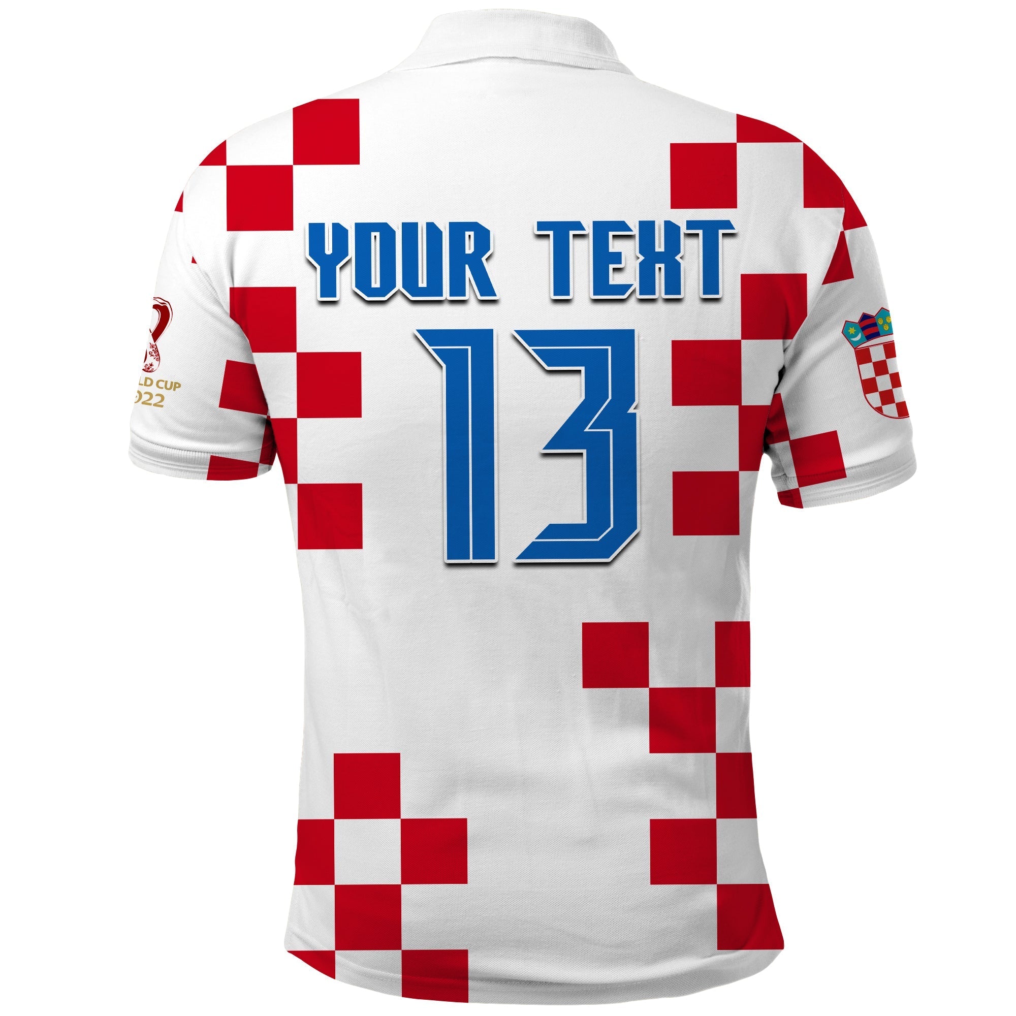 (Custom Text and Number) Croatia Football Polo Shirt World Cup Champions 2022 Hrvatska LT13