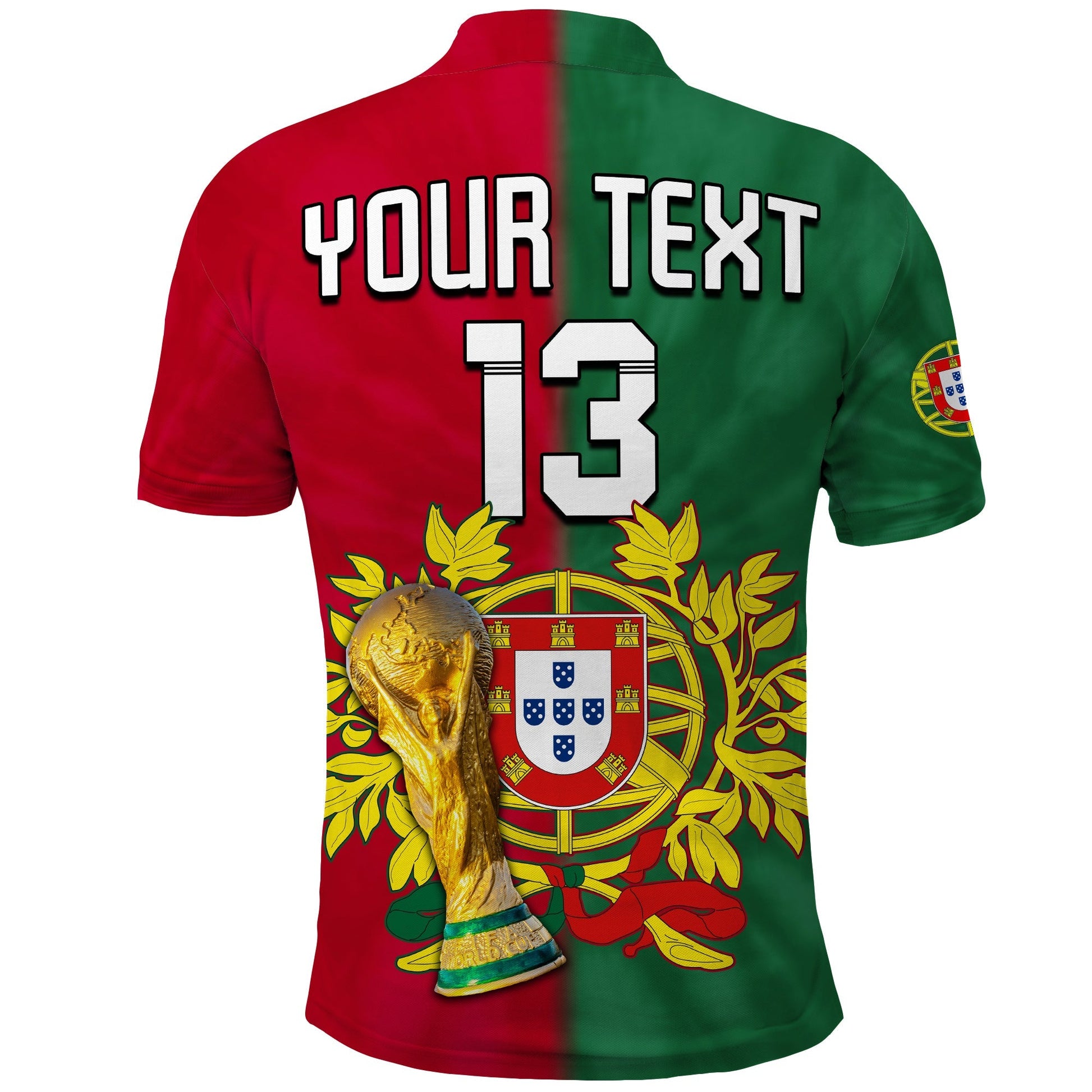 (Custom Text and Number) Portugal Football Polo Shirt Campeao Football 2022 Tie Dye Special LT13