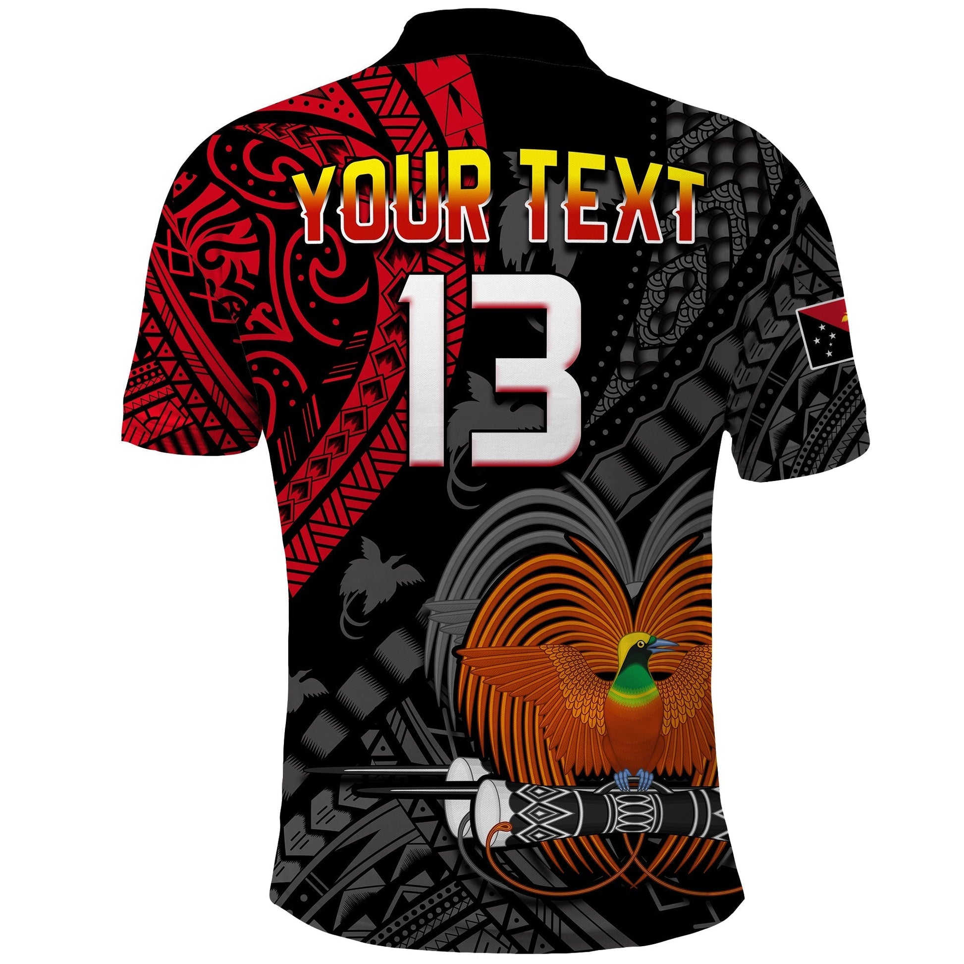 Custom Text and Number Papua New Guinea Polo Shirt Raggiana Birds Of Paradise Happy 47th Independence Day LT13