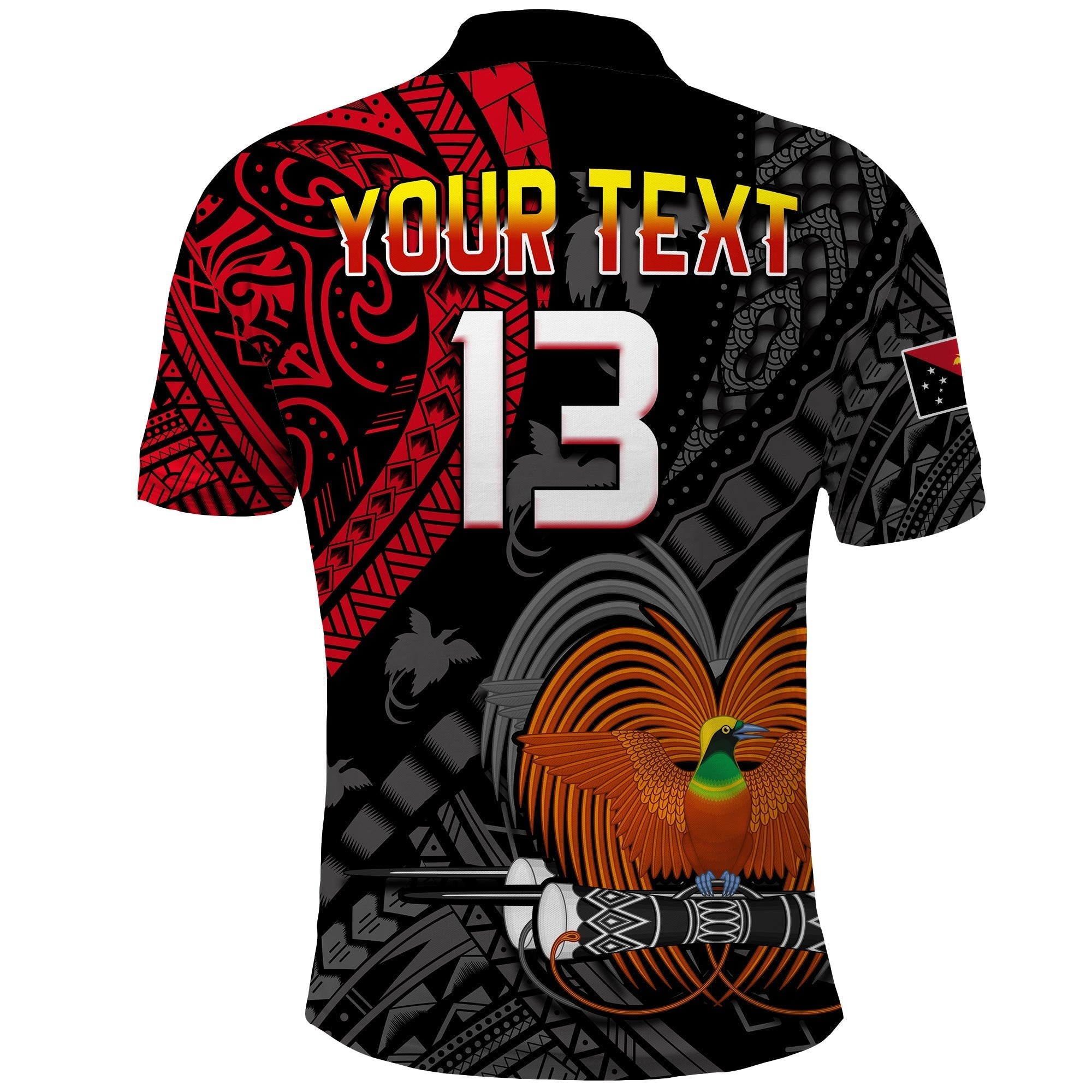 Custom Text and Number Papua New Guinea Polo Shirt Raggiana Birds Of Paradise Happy 47th Independence Day LT13