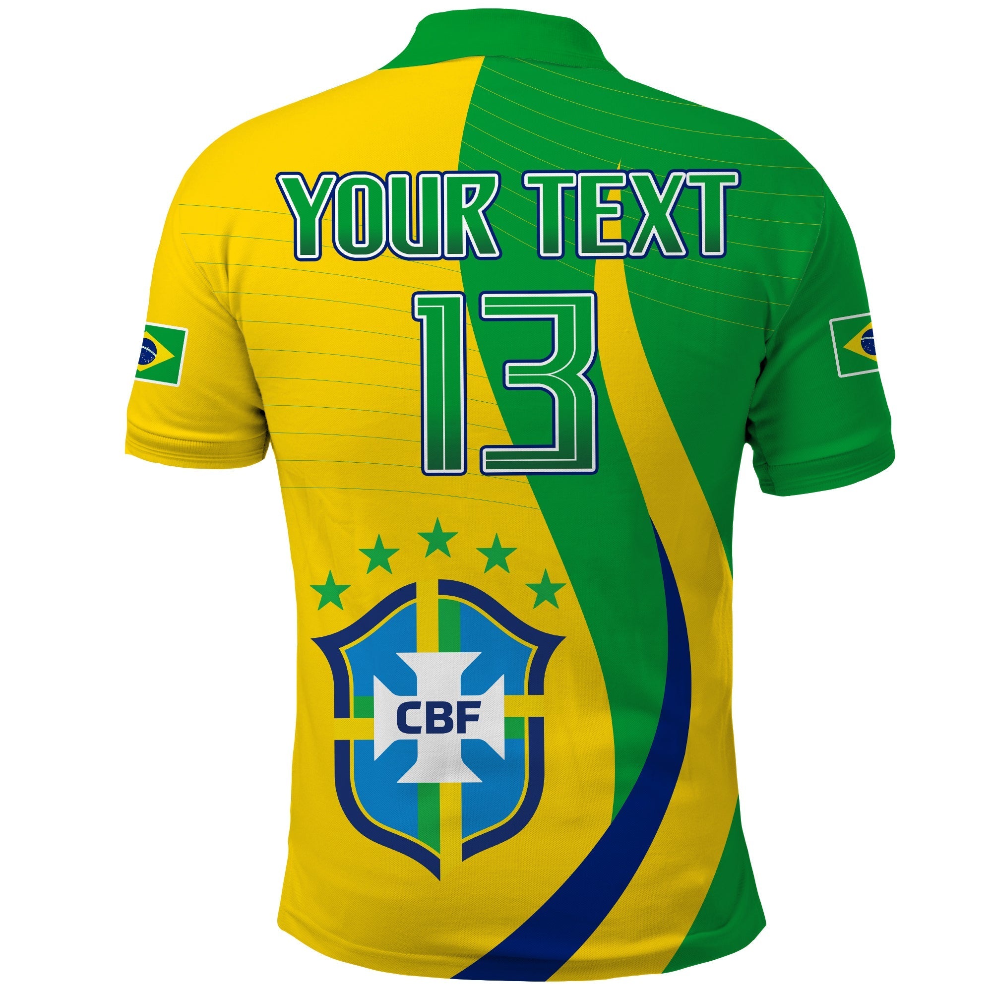 (Custom Text and Number) Brazil Football Champions Polo Shirt Selecao Style Vibe LT13