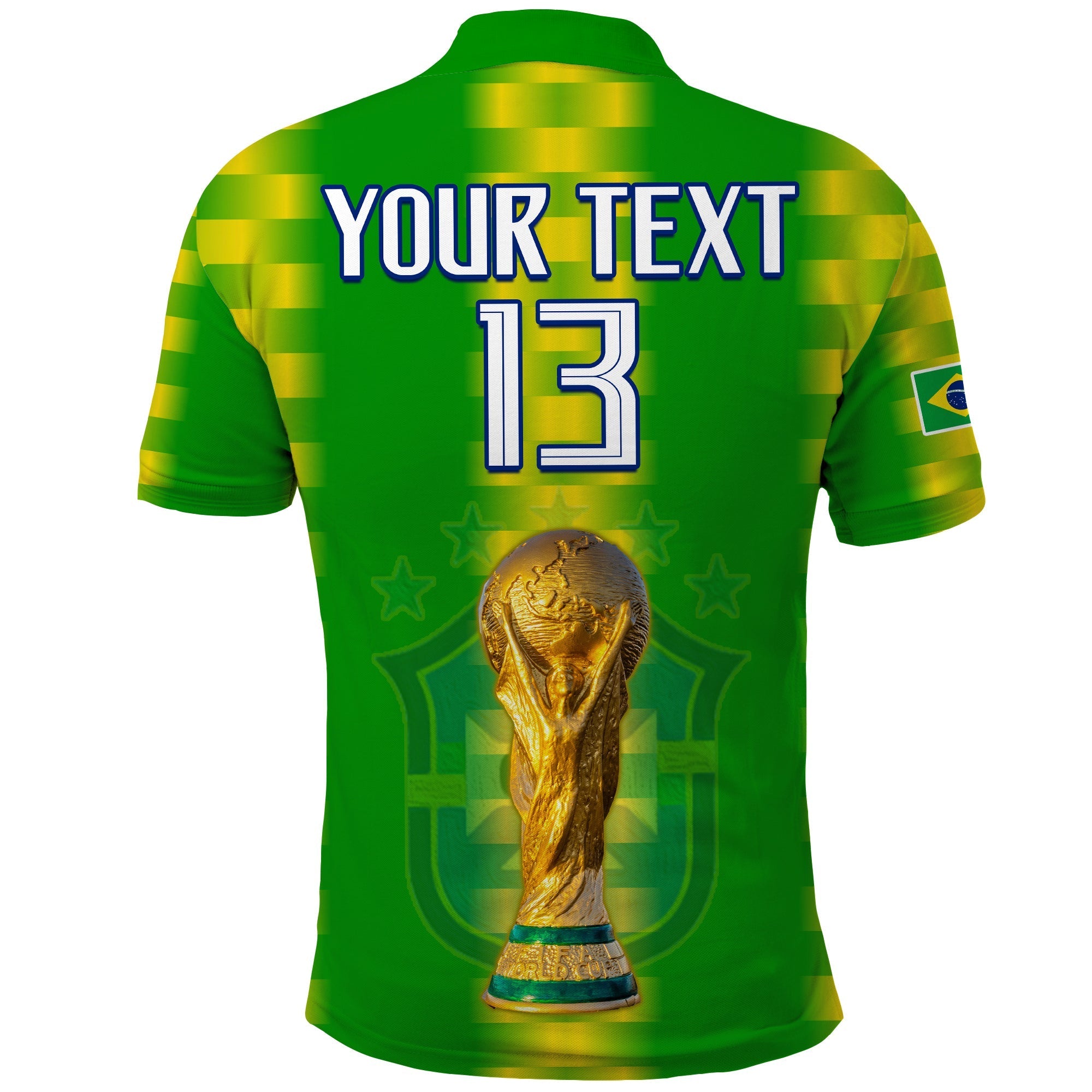 (Custom Text and Number) Brazil Football Champions Polo Shirt Proud Selecao LT13
