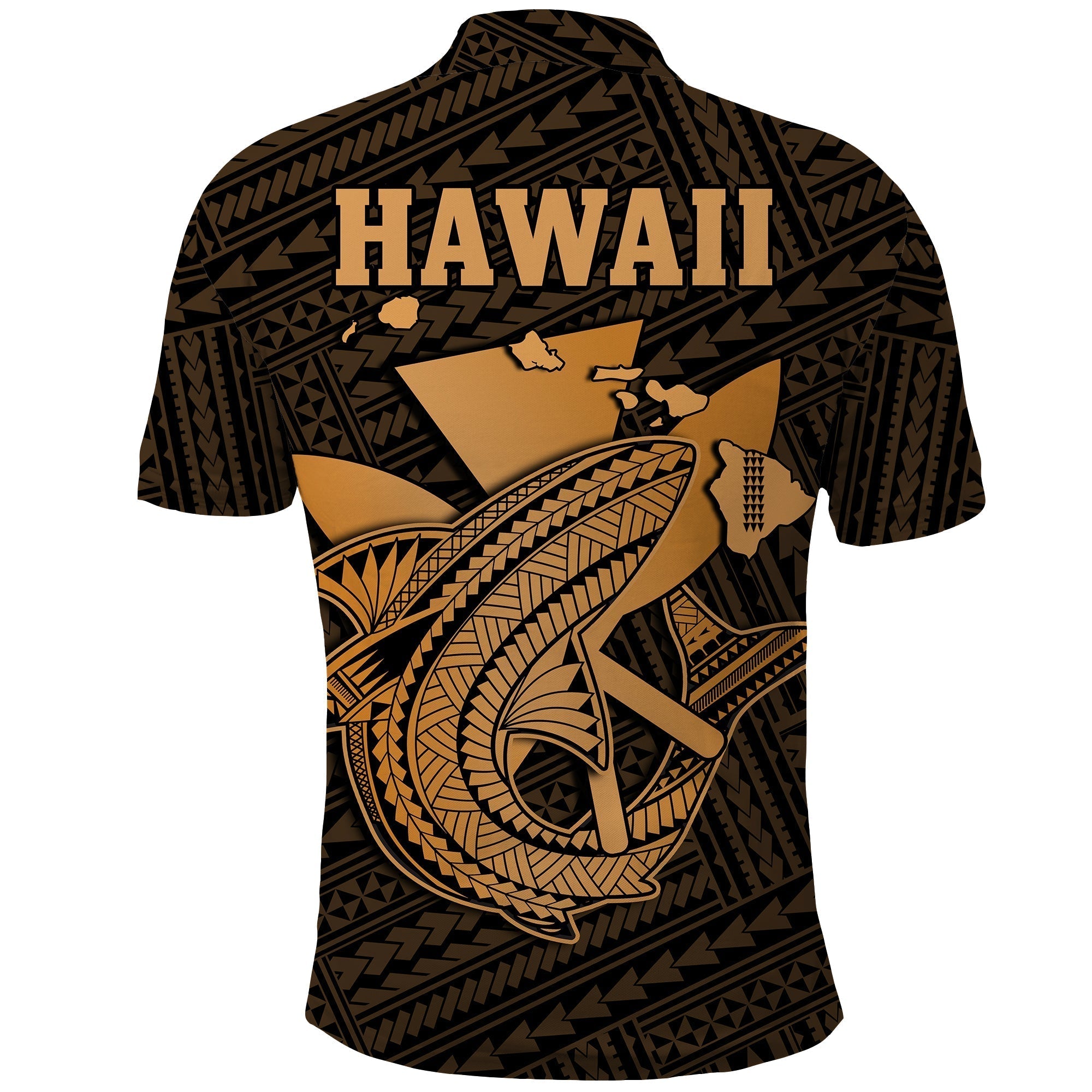 Custom Hawaii Polo Shirt Kakau Kanaka Maoli Combine Polynesian Shark Ver.01 LT14