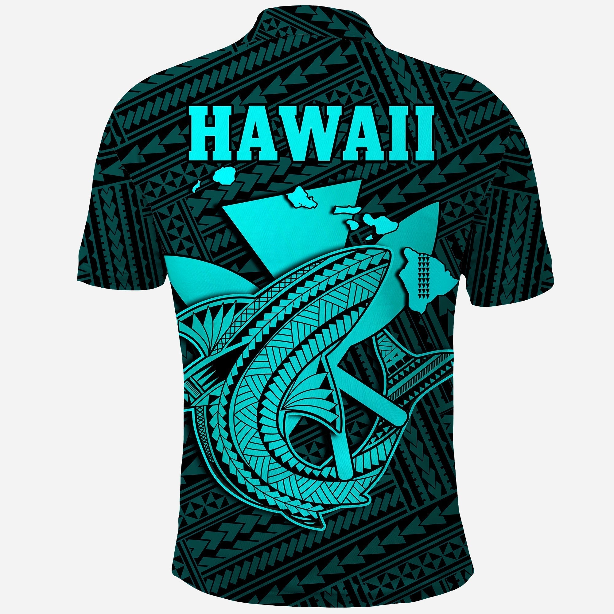 Custom Hawaii Polo Shirt Kakau Kanaka Maoli Combine Polynesian Shark Ver.04 LT14