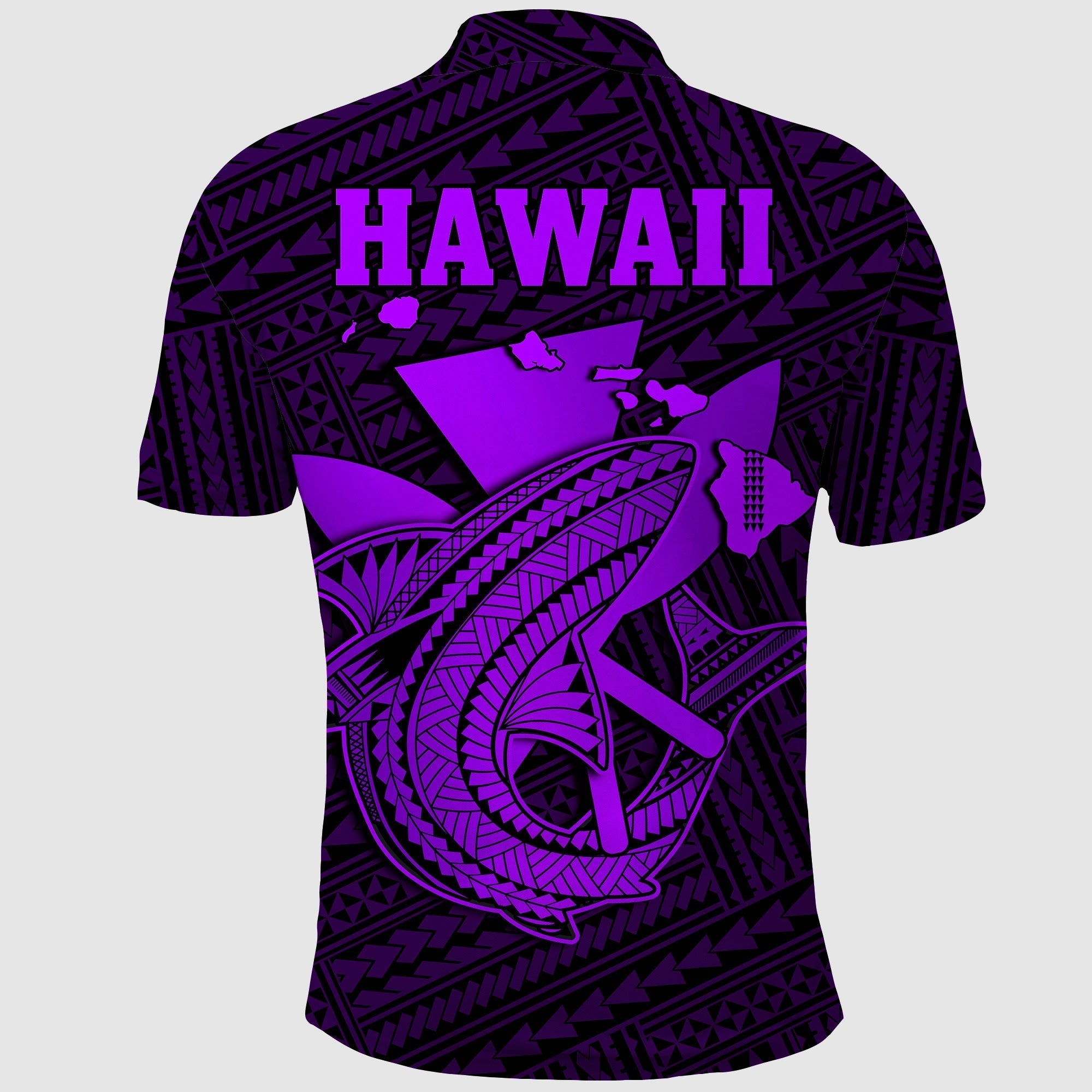 Custom Hawaii Polo Shirt Kakau Kanaka Maoli Combine Polynesian Shark Ver.05 LT14