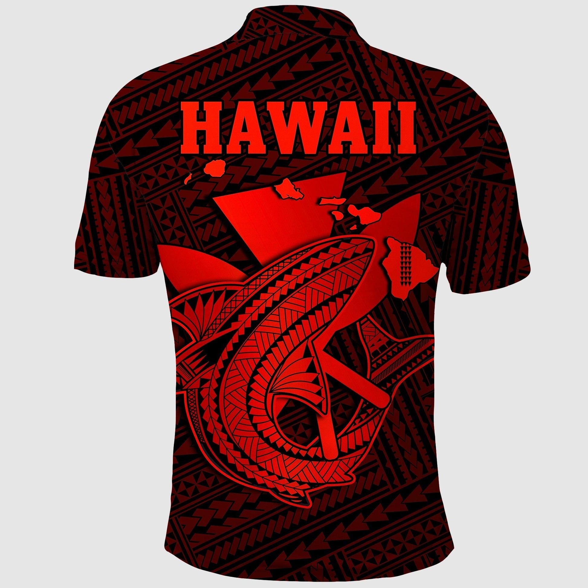 Custom Hawaii Polo Shirt Kakau Kanaka Maoli Combine Polynesian Shark Ver.06 LT14