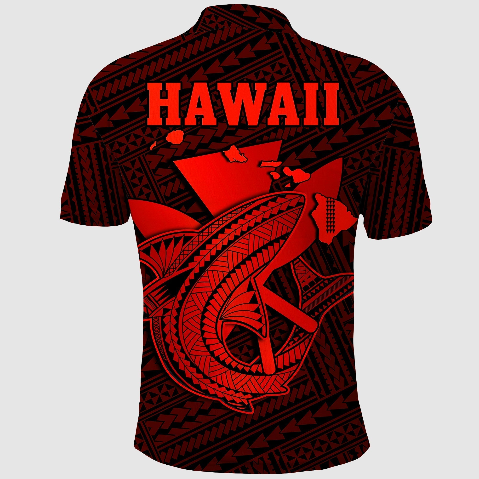 Custom Hawaii Polo Shirt Kakau Kanaka Maoli Combine Polynesian Shark Ver.06 LT14