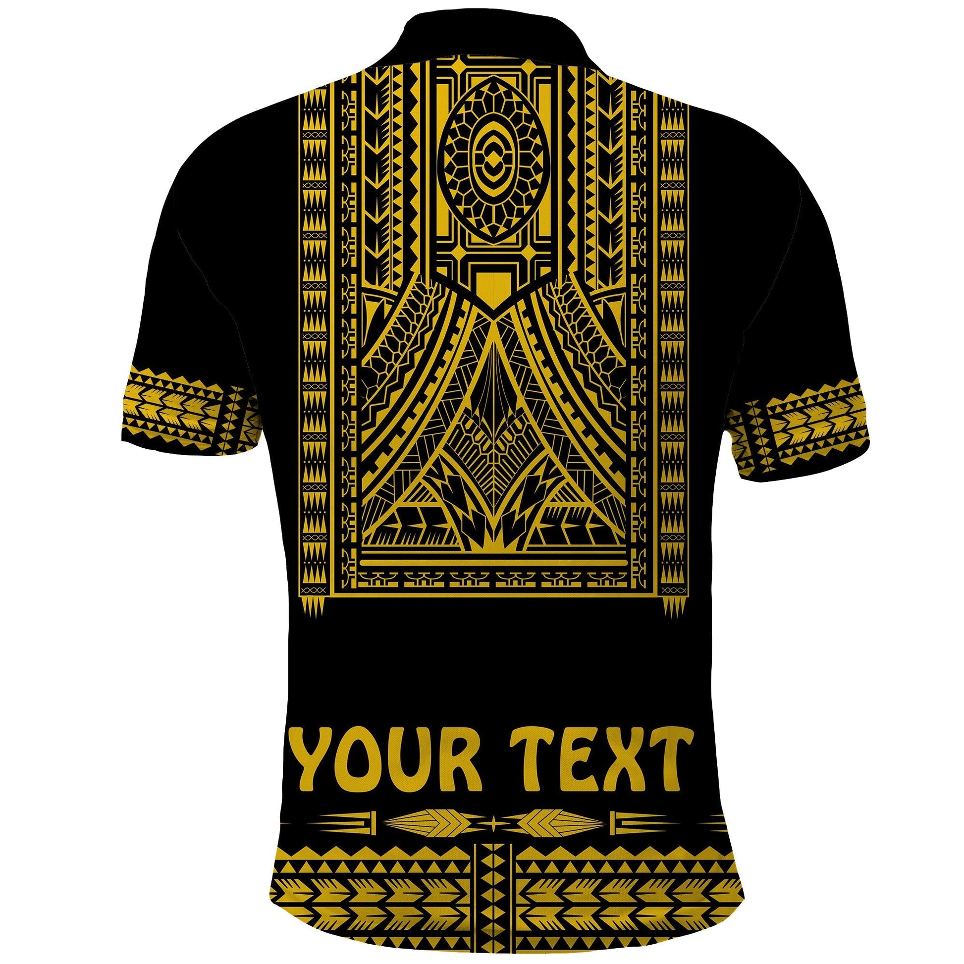 Custom Polynesian Polo Shirt Dashiki With Polynesian Tattoo Royal Golden Version LT14