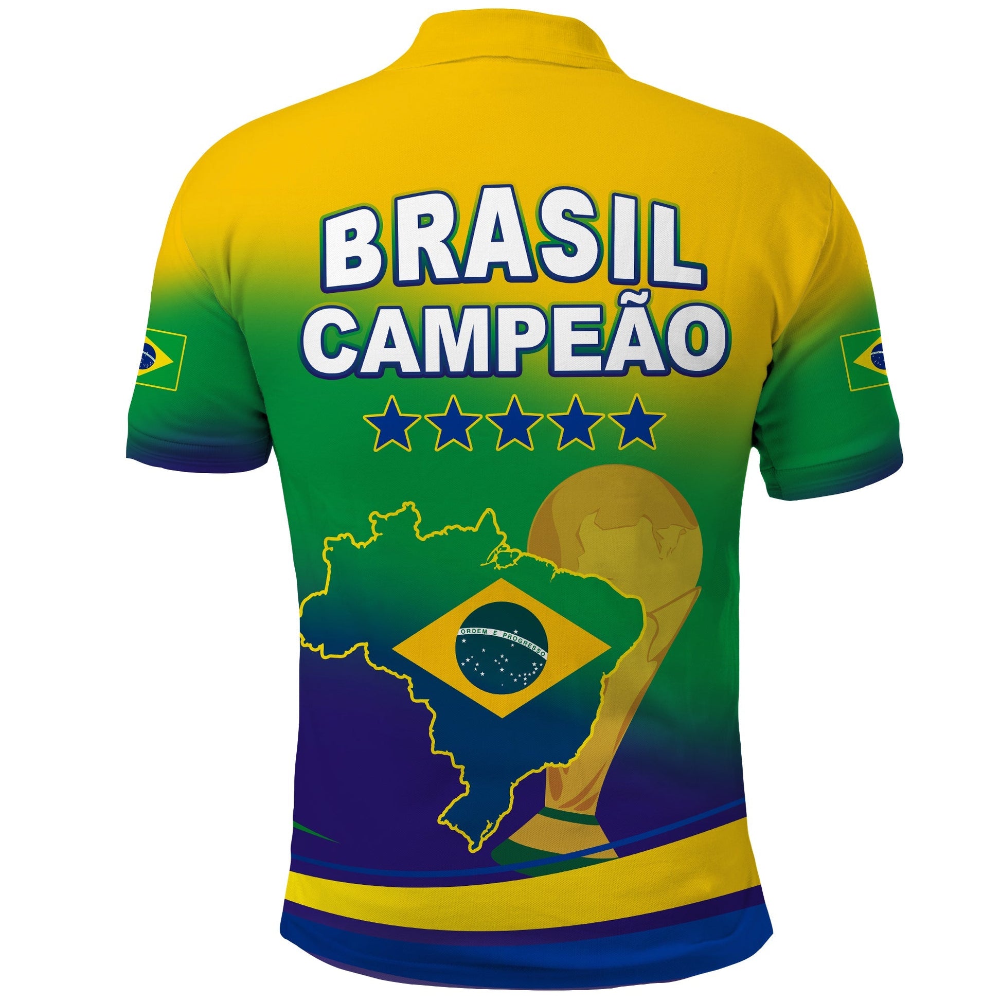 Brazil Football Polo Shirt Soccer 2022 World Cup Selecao Brasil Campeao Style Color Flag LT13