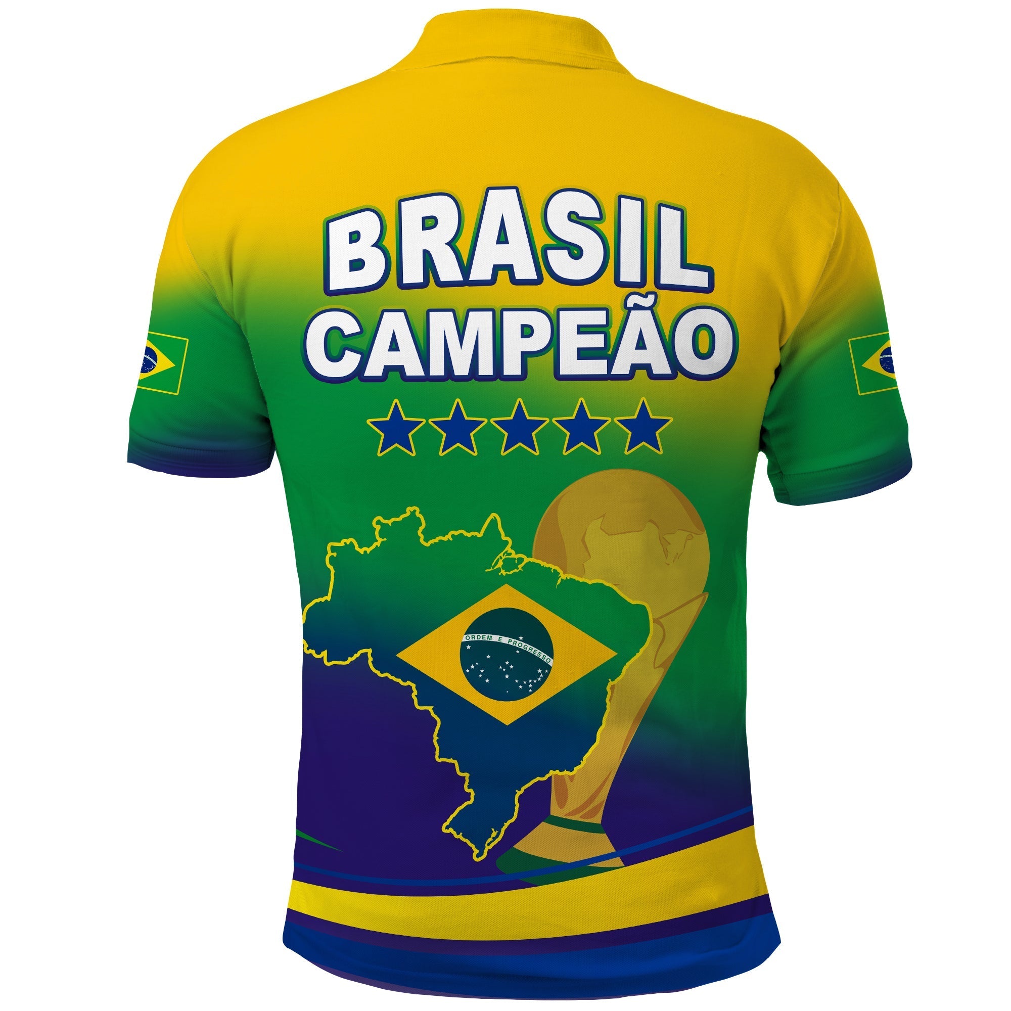 Brazil Football Polo Shirt Soccer 2022 World Cup Selecao Brasil Campeao Style Color Flag LT13