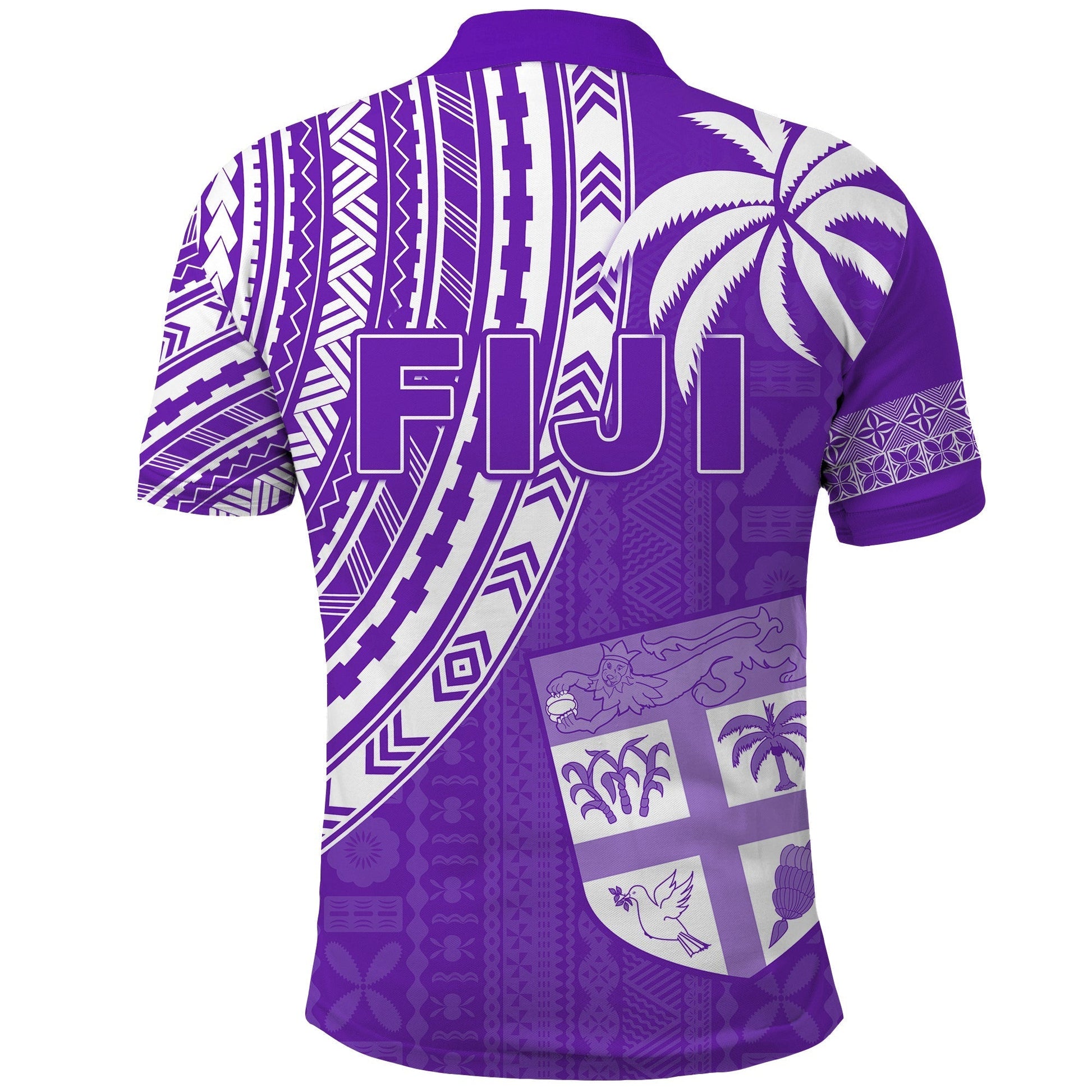Fiji Rugby Sevens Polo Shirt Fijian 7s Tapa Polynesian Purple LT13
