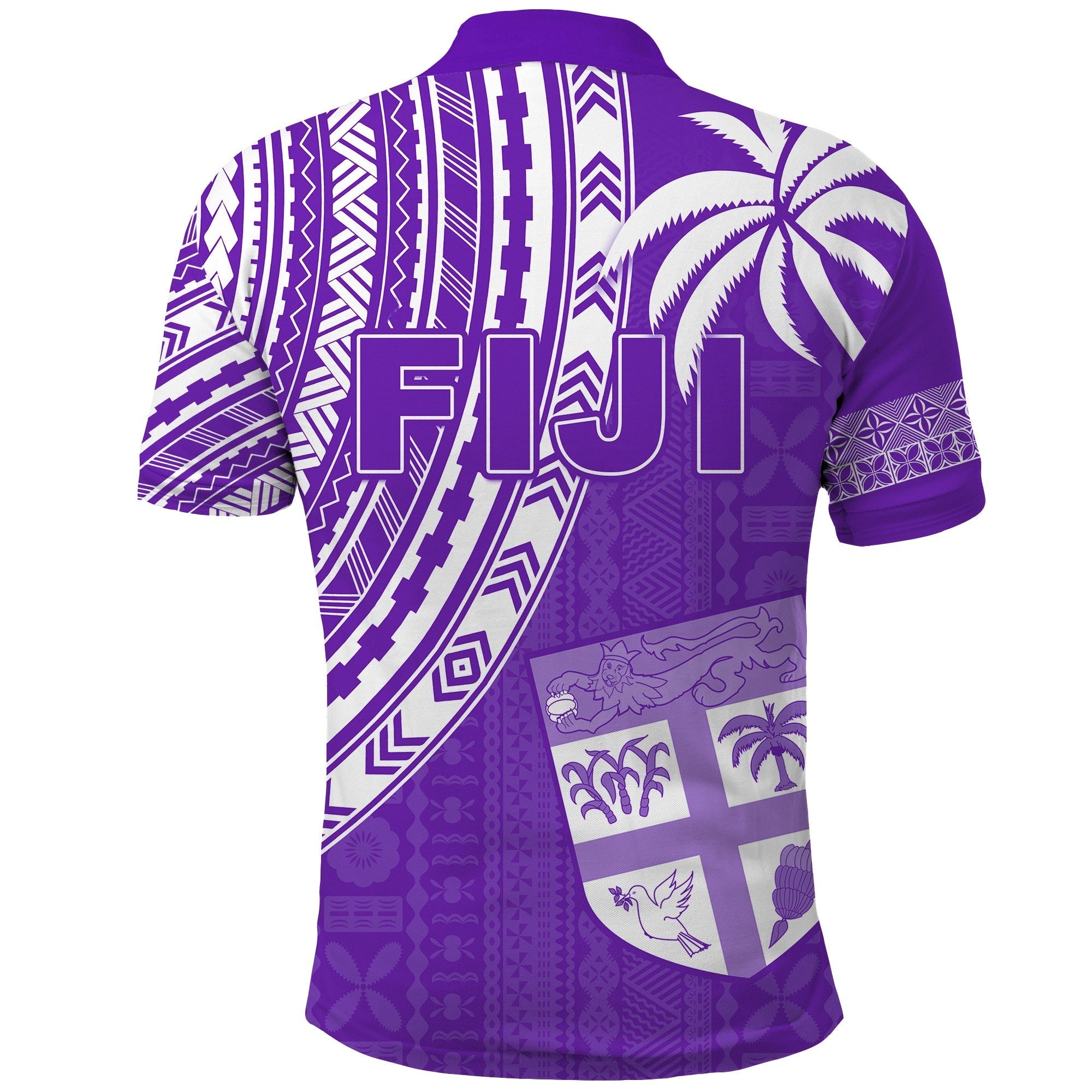 Fiji Rugby Sevens Polo Shirt Fijian 7s Tapa Polynesian Purple LT13