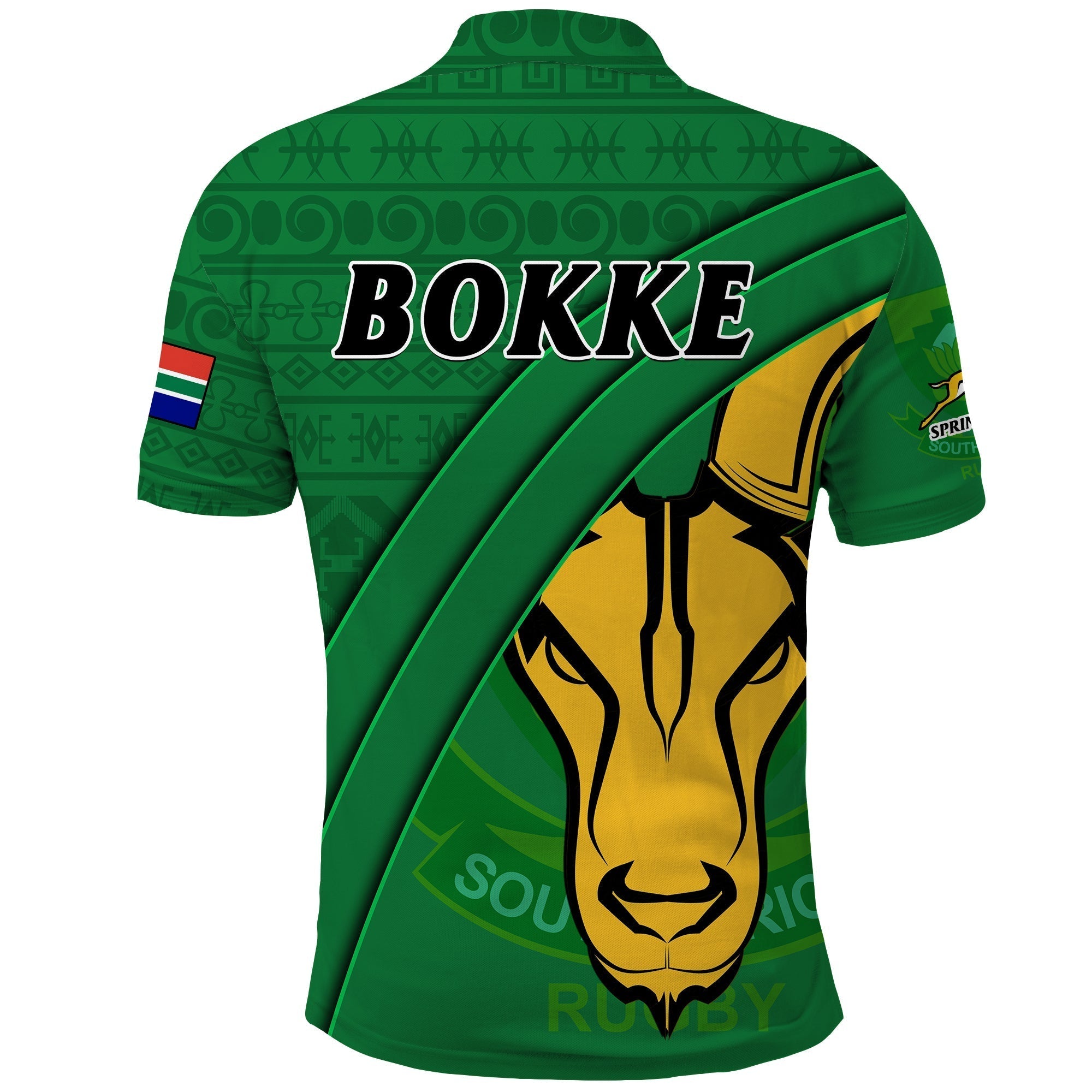 South Africa Rugby Polo Shirt Bokke Springbok With African Pattern Stronger Together LT14