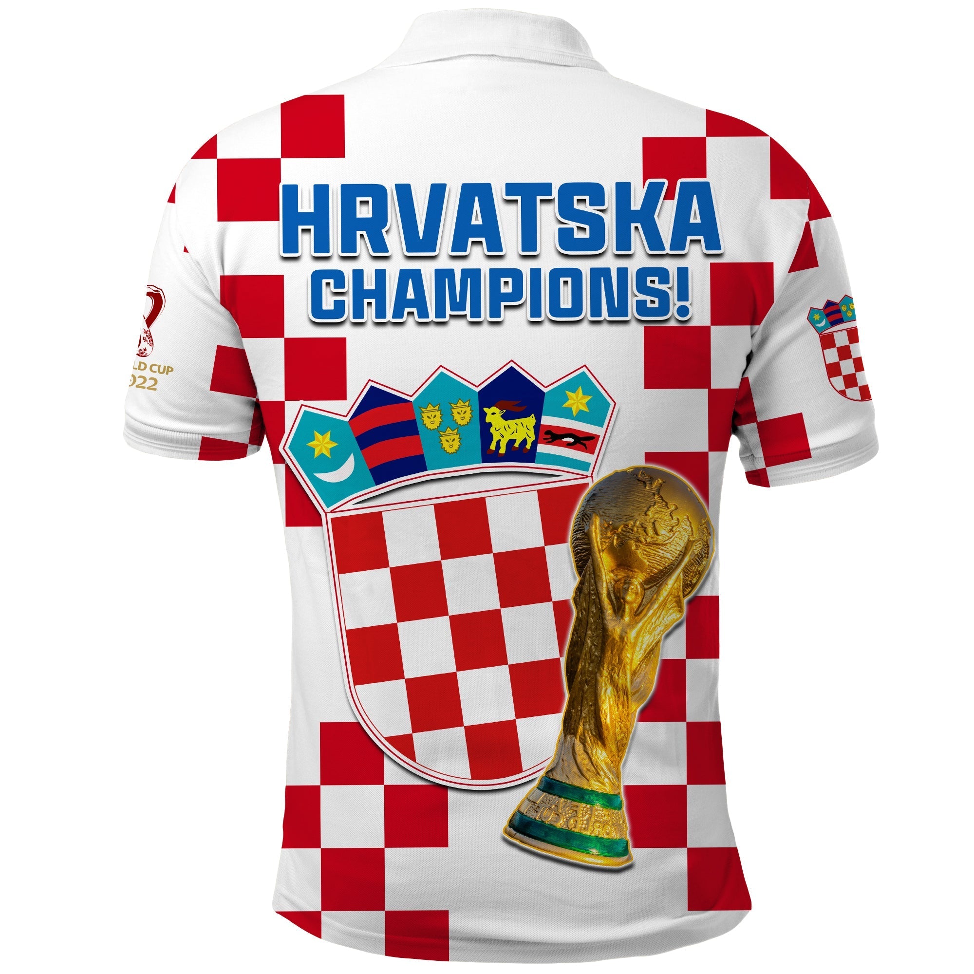Croatia Football Polo Shirt World Cup Champions 2022 Hrvatska LT13