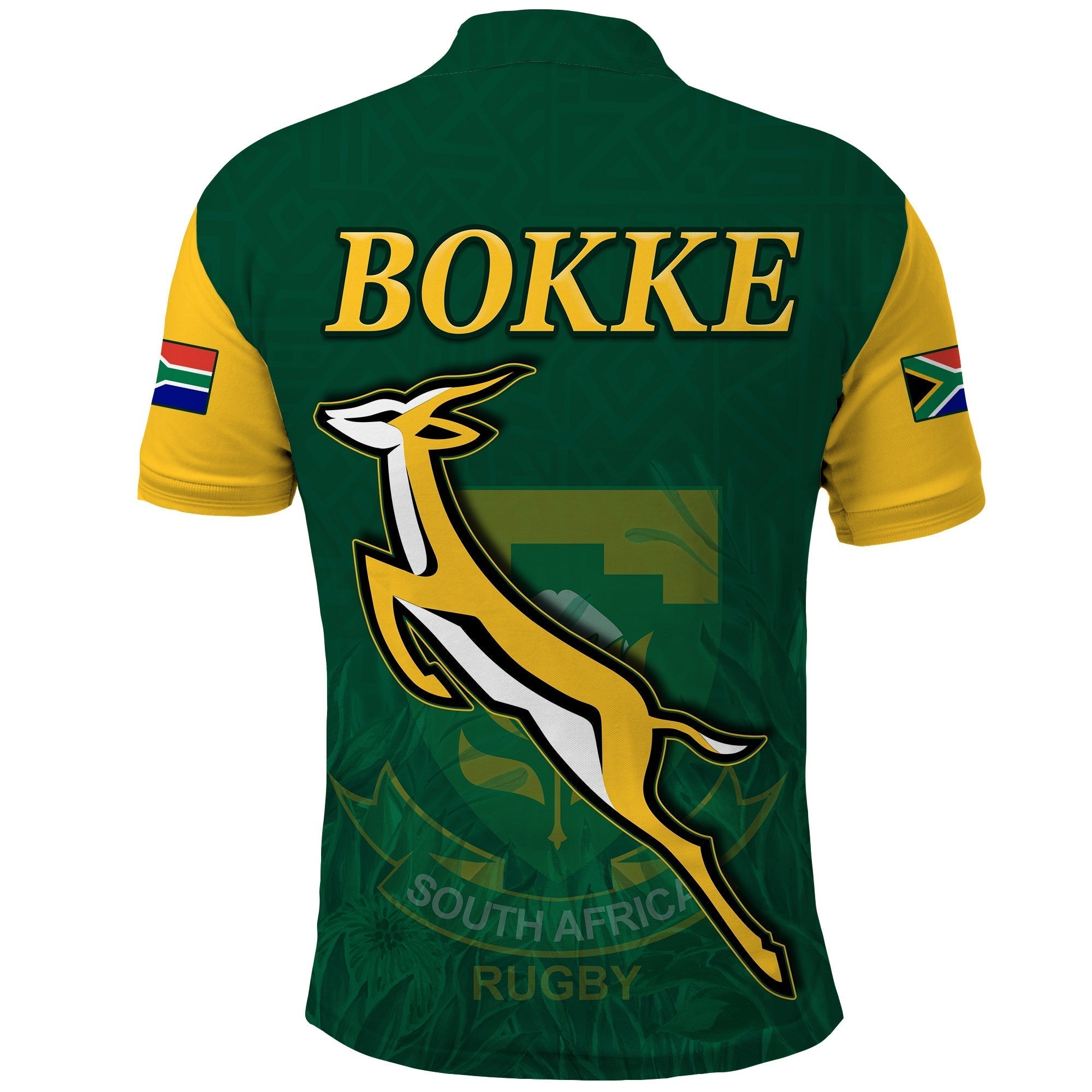South Africa Rugby Polo Shirt Springboks Champion Bokke African Pattern Go Bokke LT13