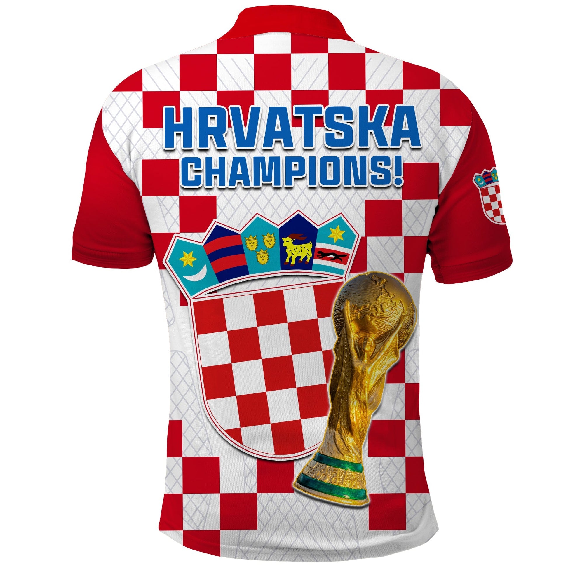 Croatia Football Polo Shirt Vatreni Hrvatska Champions 2022 World Cup LT13