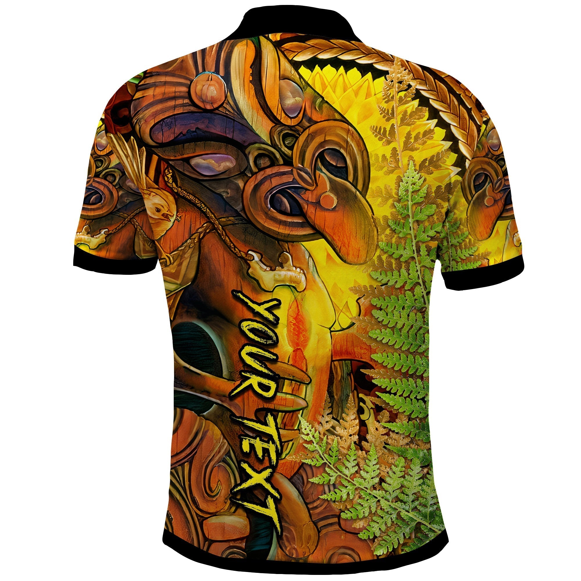 Custom Hei Tiki Maori Polo Shirt Fern Aotearoa Ta Moko Sun LT13