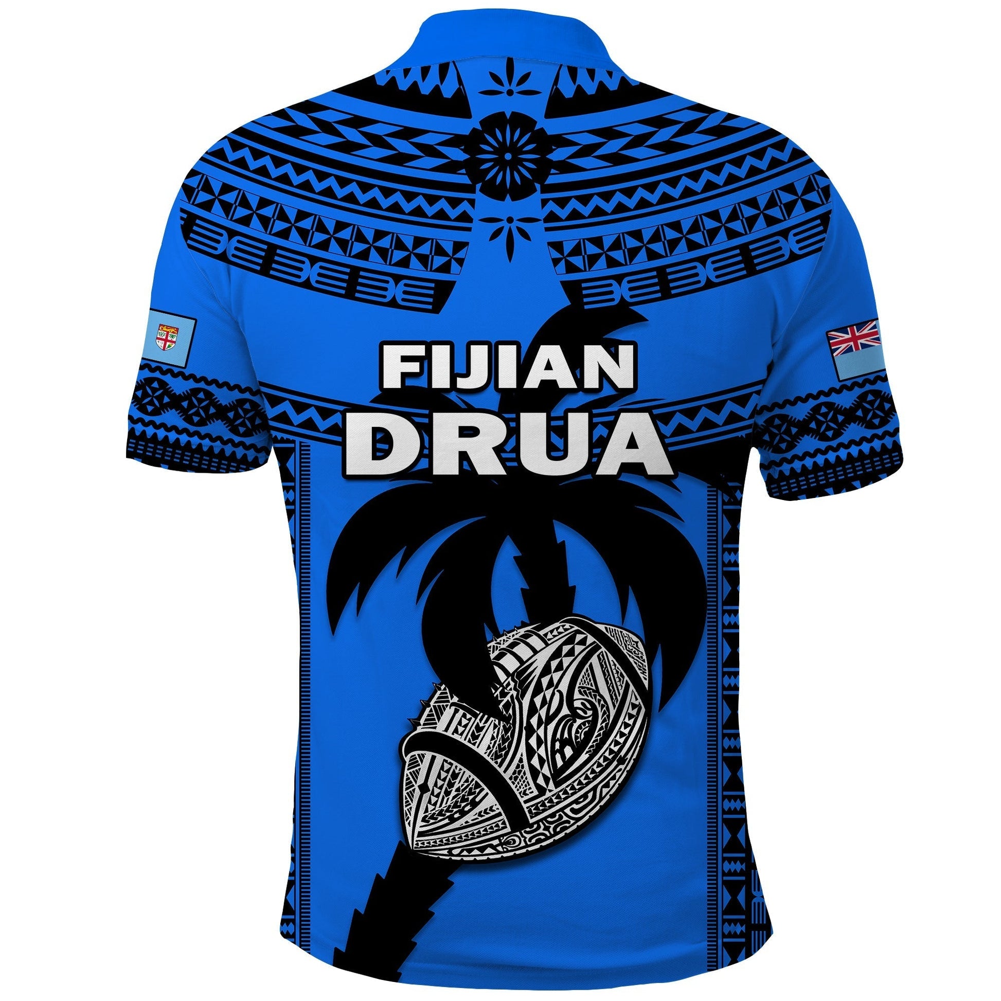 Fiji Rugby Polo Shirt Fijian Drua Super Polynesian Special Tapa Pattern LT14