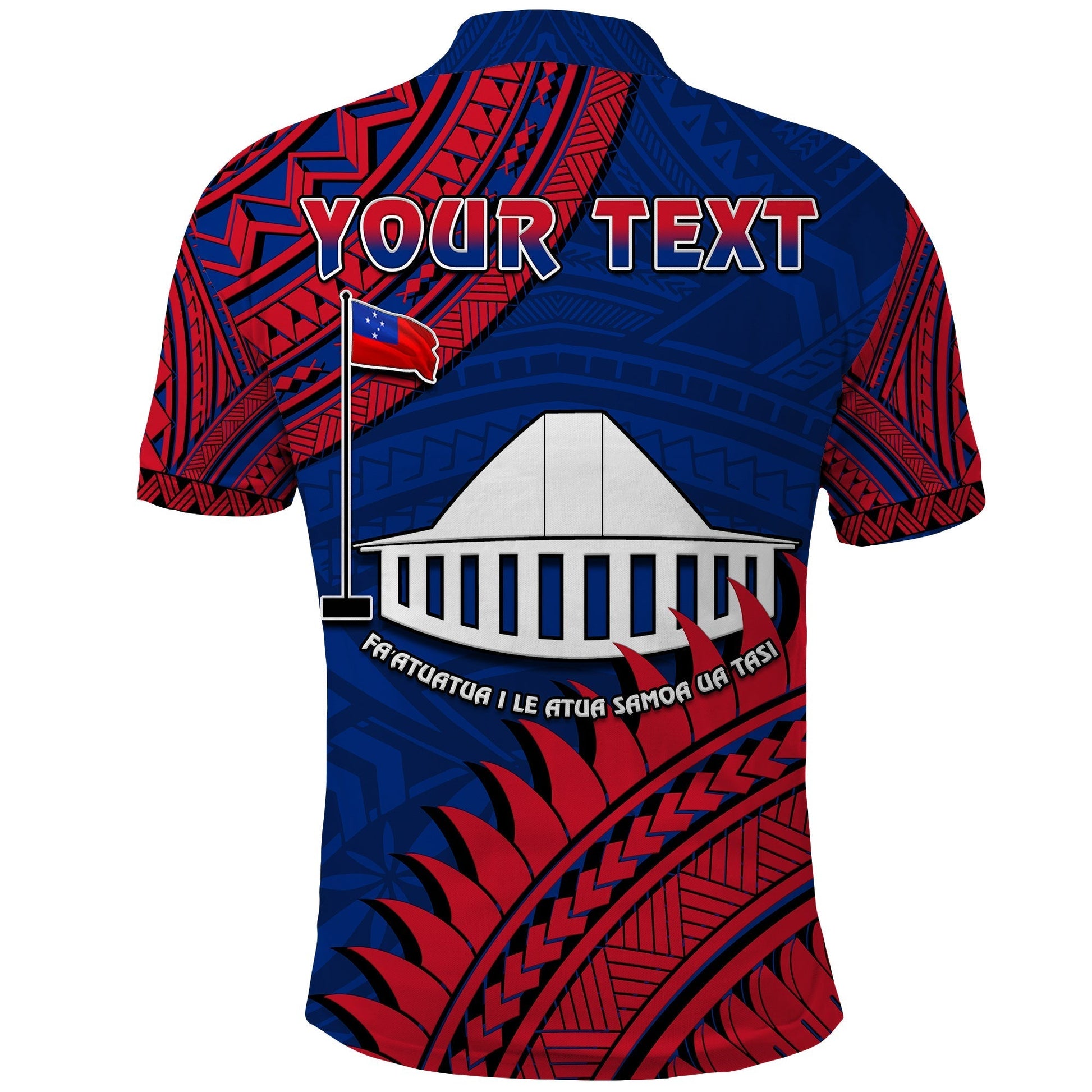 Custom F.A.S.T Samoa Polo Shirt Samoan Coat Of Arms Polynesian Pattern LT14