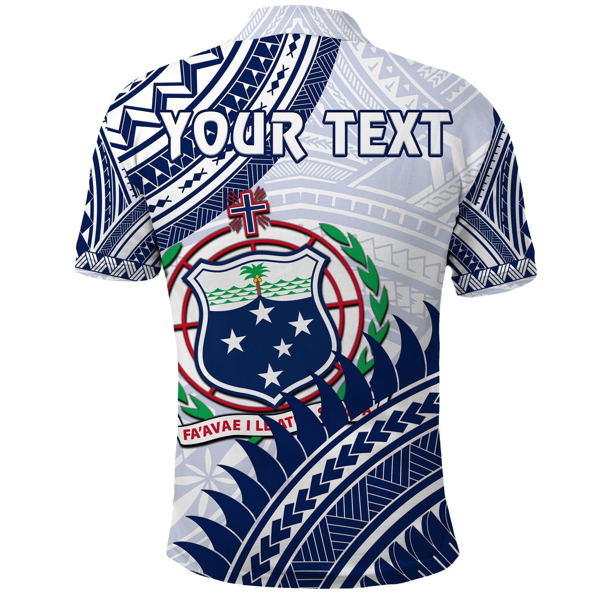 Custom HRPP Samoa Polo Shirt Samoan Coat Of Arms Polynesian Pattern LT14