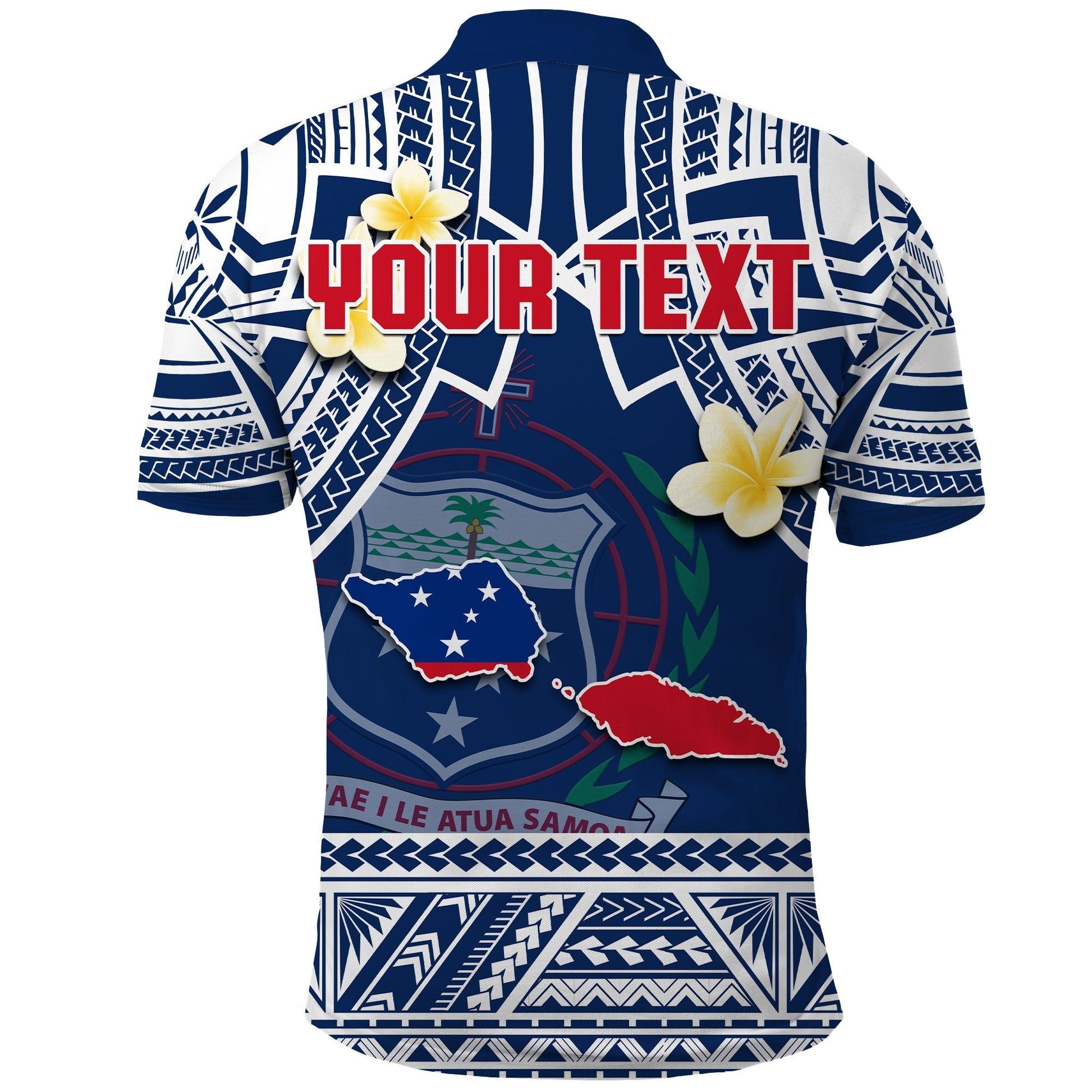 Custom Samoa Polo Shirt Samoan Plumeria Flowers Mix Polynesian Pattern LT14