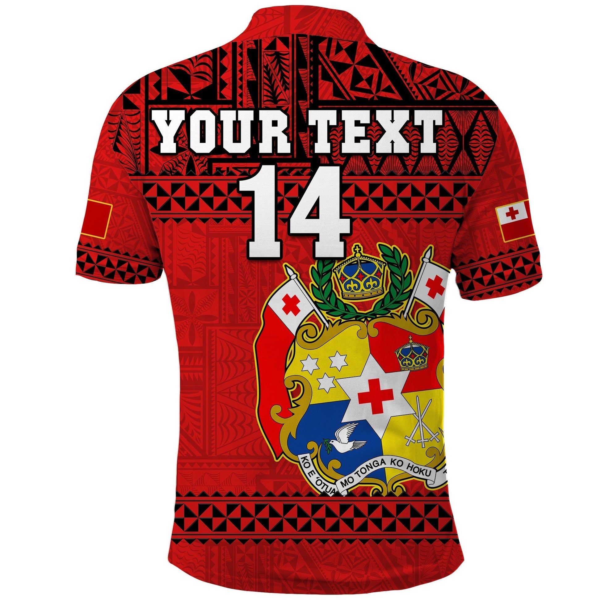 Custom Text And Number Tonga Rugby Polo Shirt Mate Maa Tonga Pacific Ngatu Black LT14