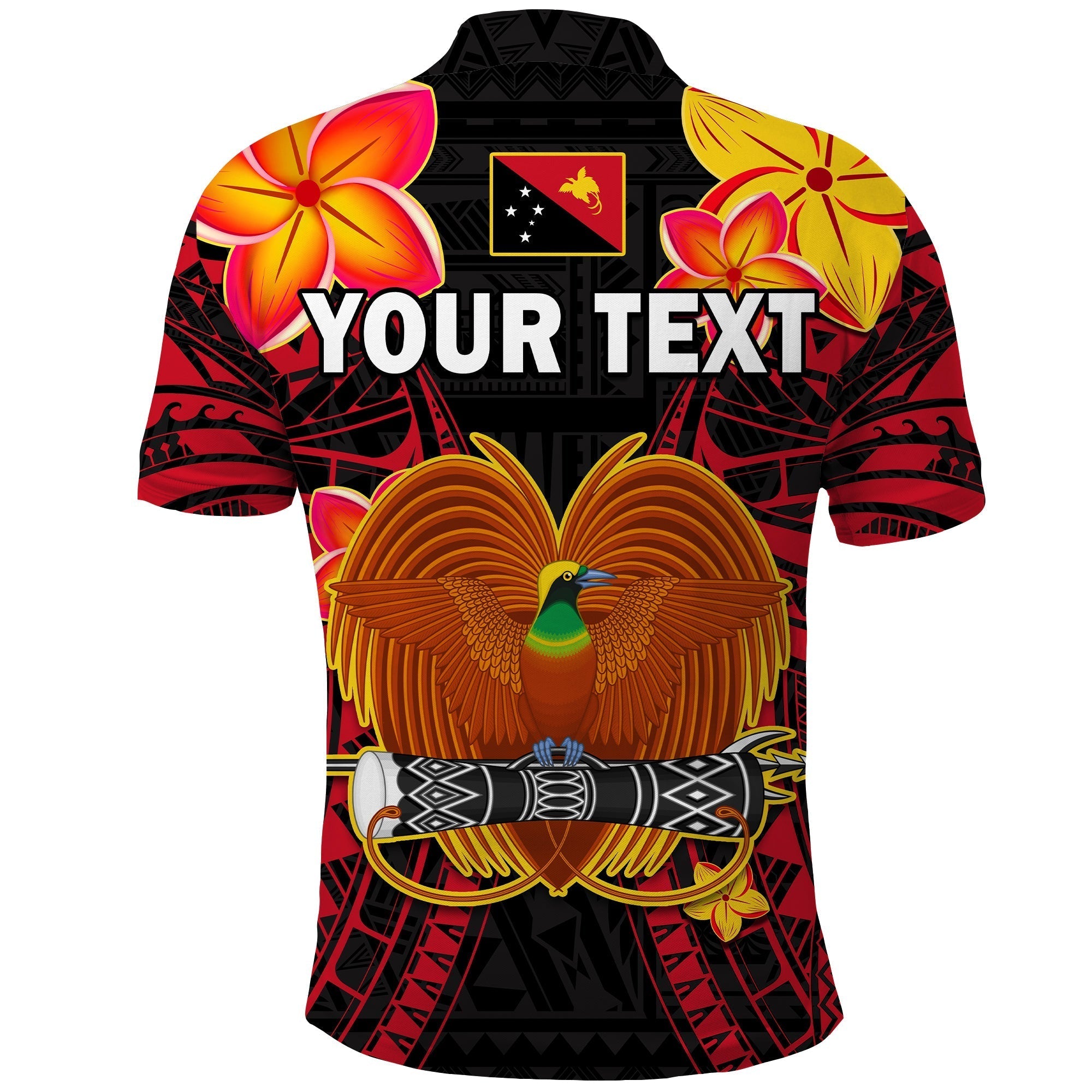 Custom Papua New Guinea Polo Shirt PNG Bird Of Paradise Polynesian Pattern LT14