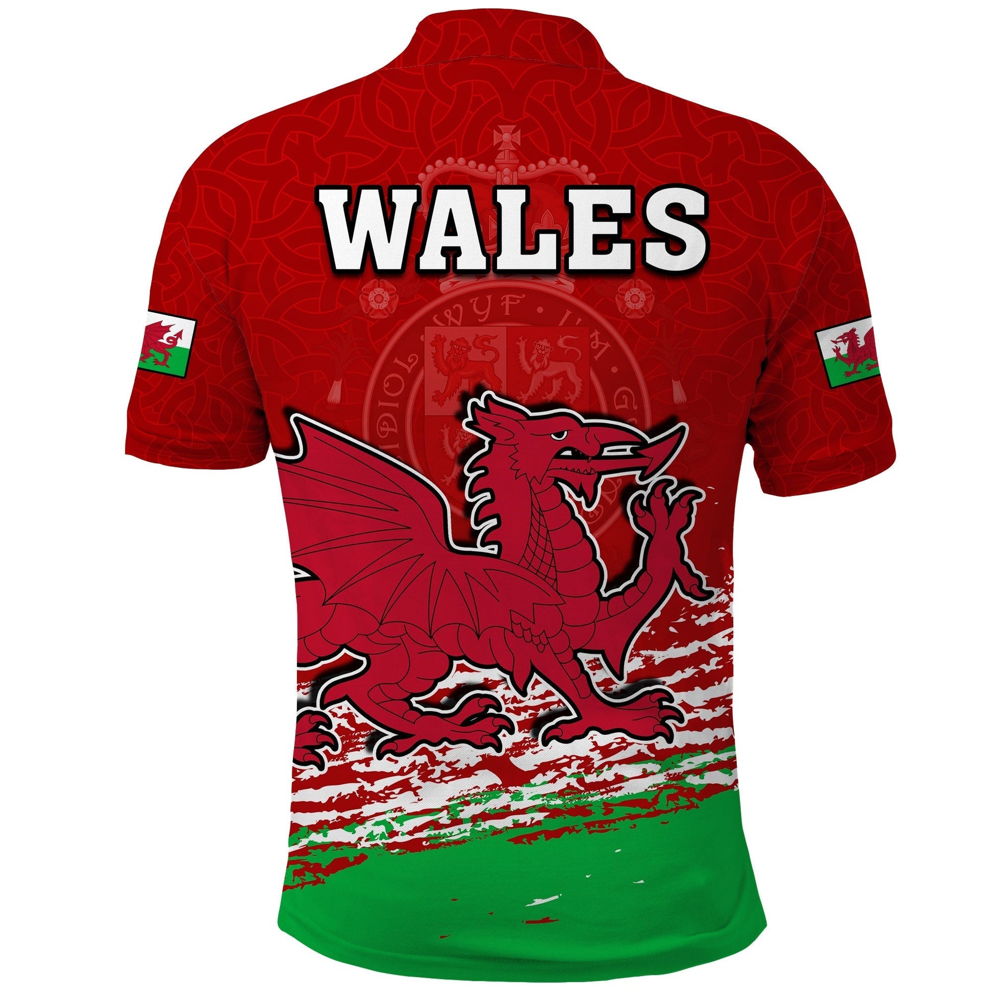 Wales Polo Shirt Football 2022 Come On CYMRU The Red Wall LT13