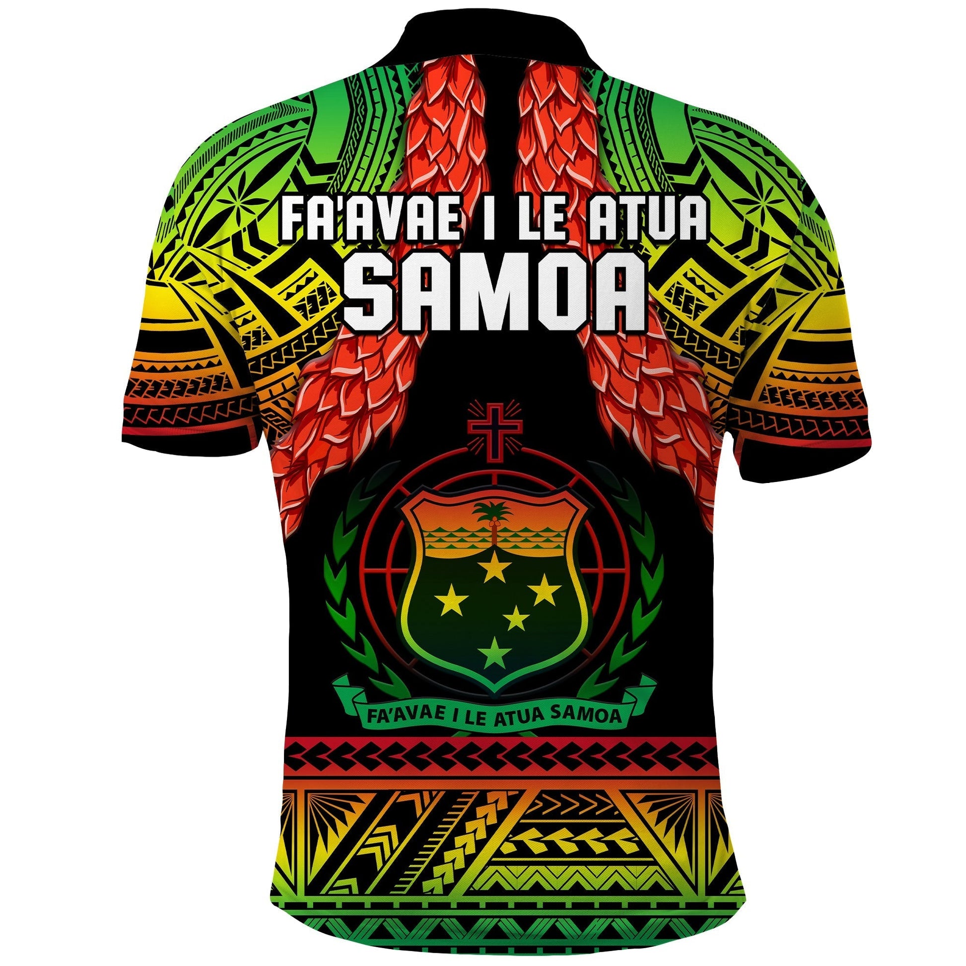 Samoa Rugby Polo Shirt Teuila Torch Ginger Gradient Style LT14