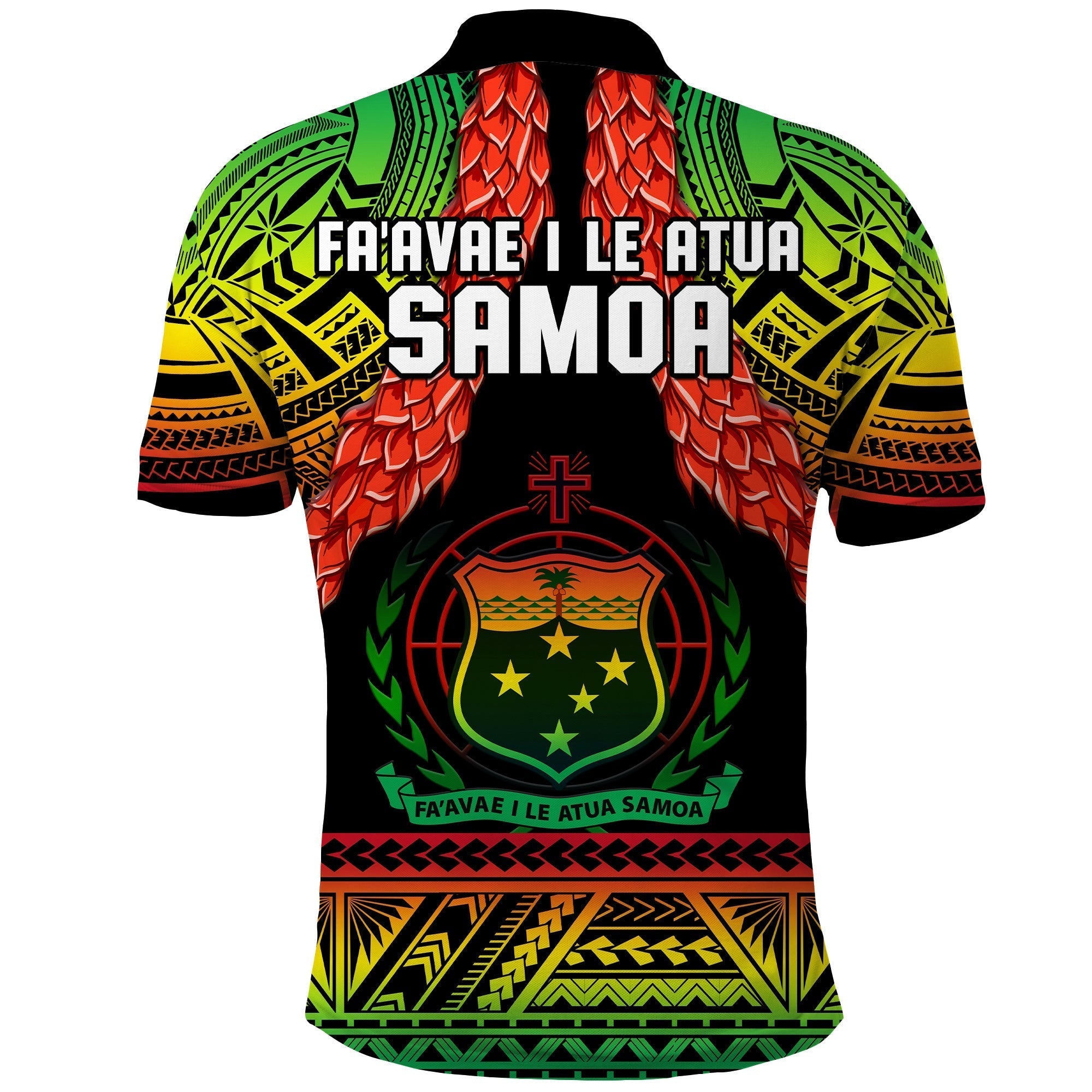 Samoa Rugby Polo Shirt Teuila Torch Ginger Gradient Style LT14