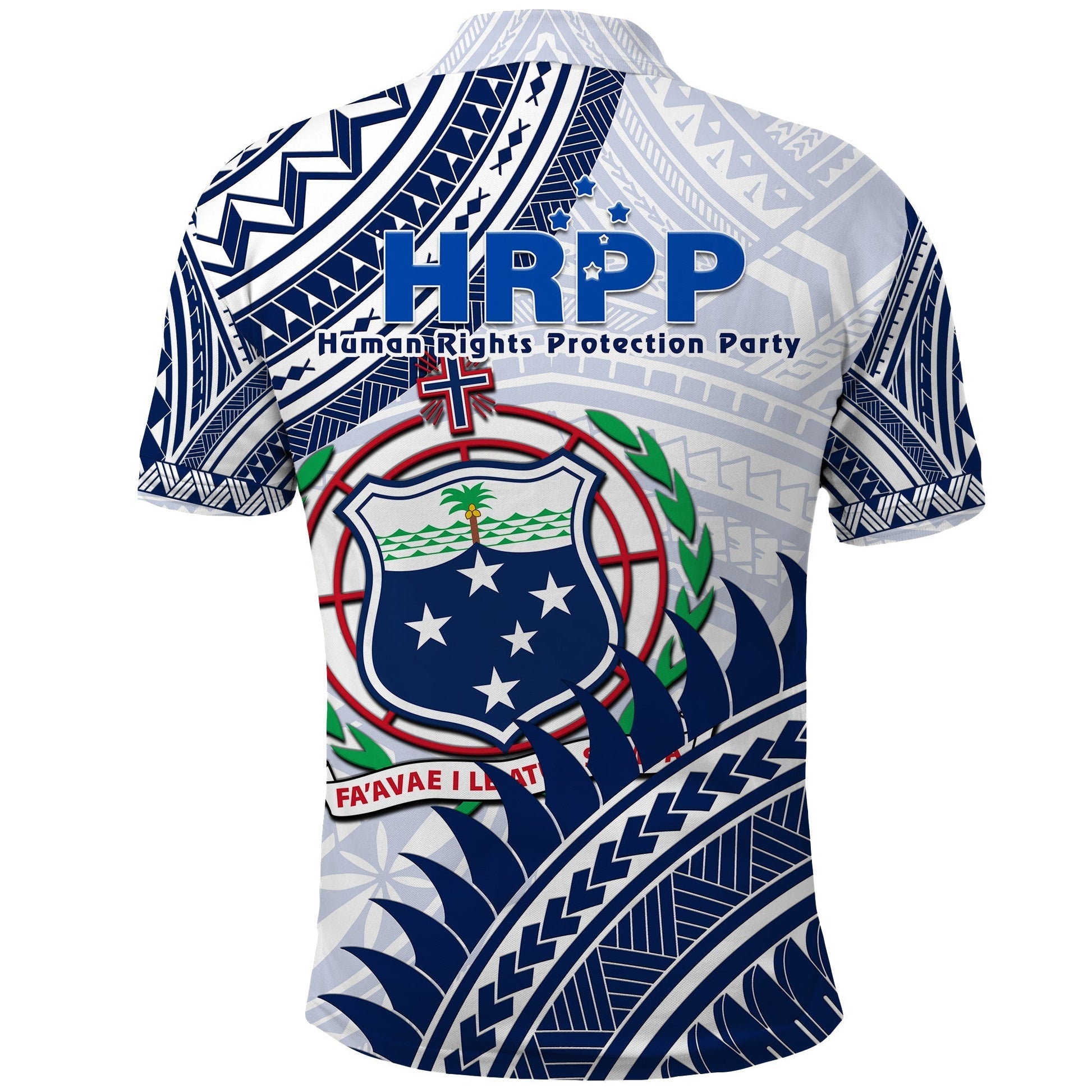 HRPP Samoa Polo Shirt Samoan Coat Of Arms Polynesian Pattern LT14