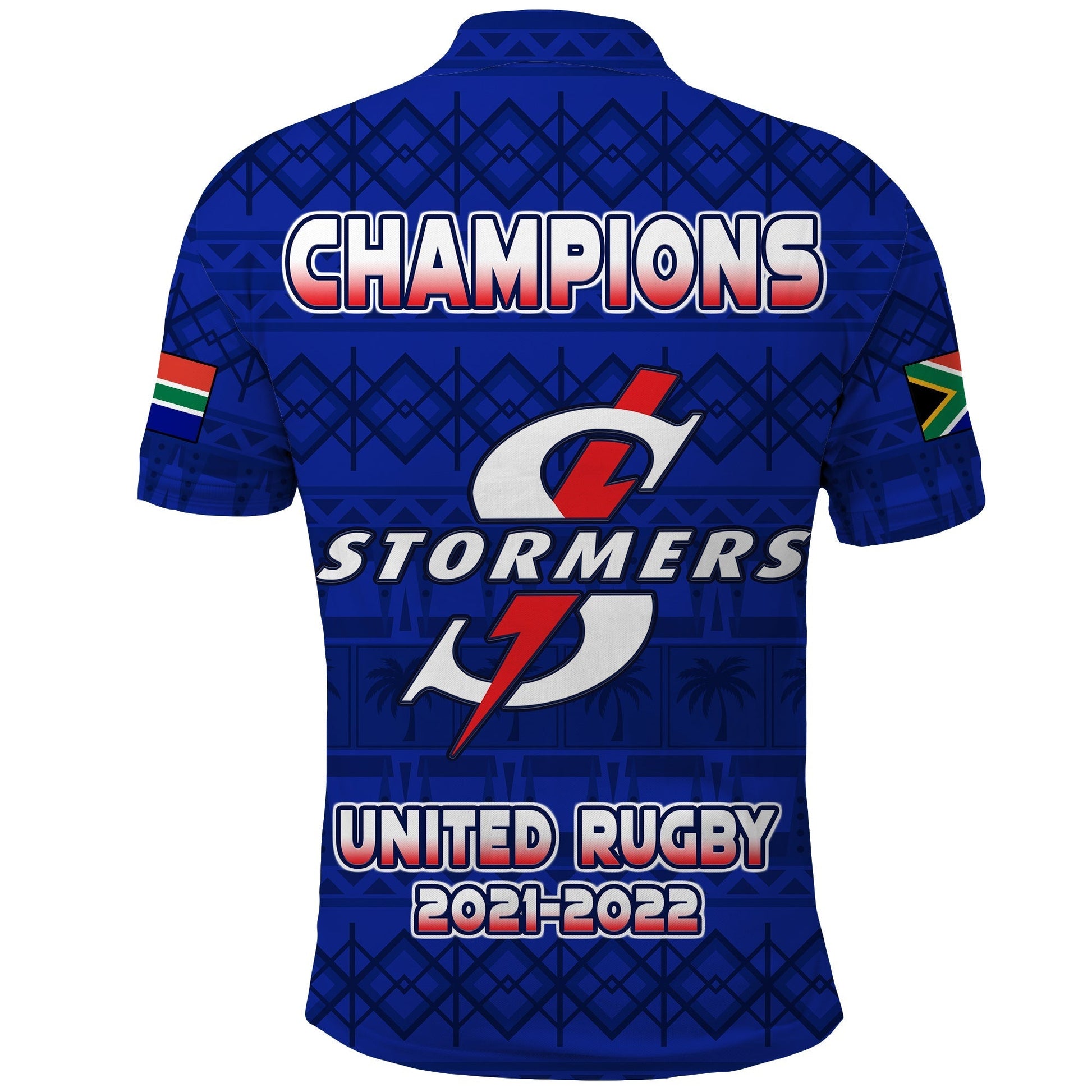 Stormers South Africa Rugby Polo Shirt We Are The Champions URC African Pattern LT14
