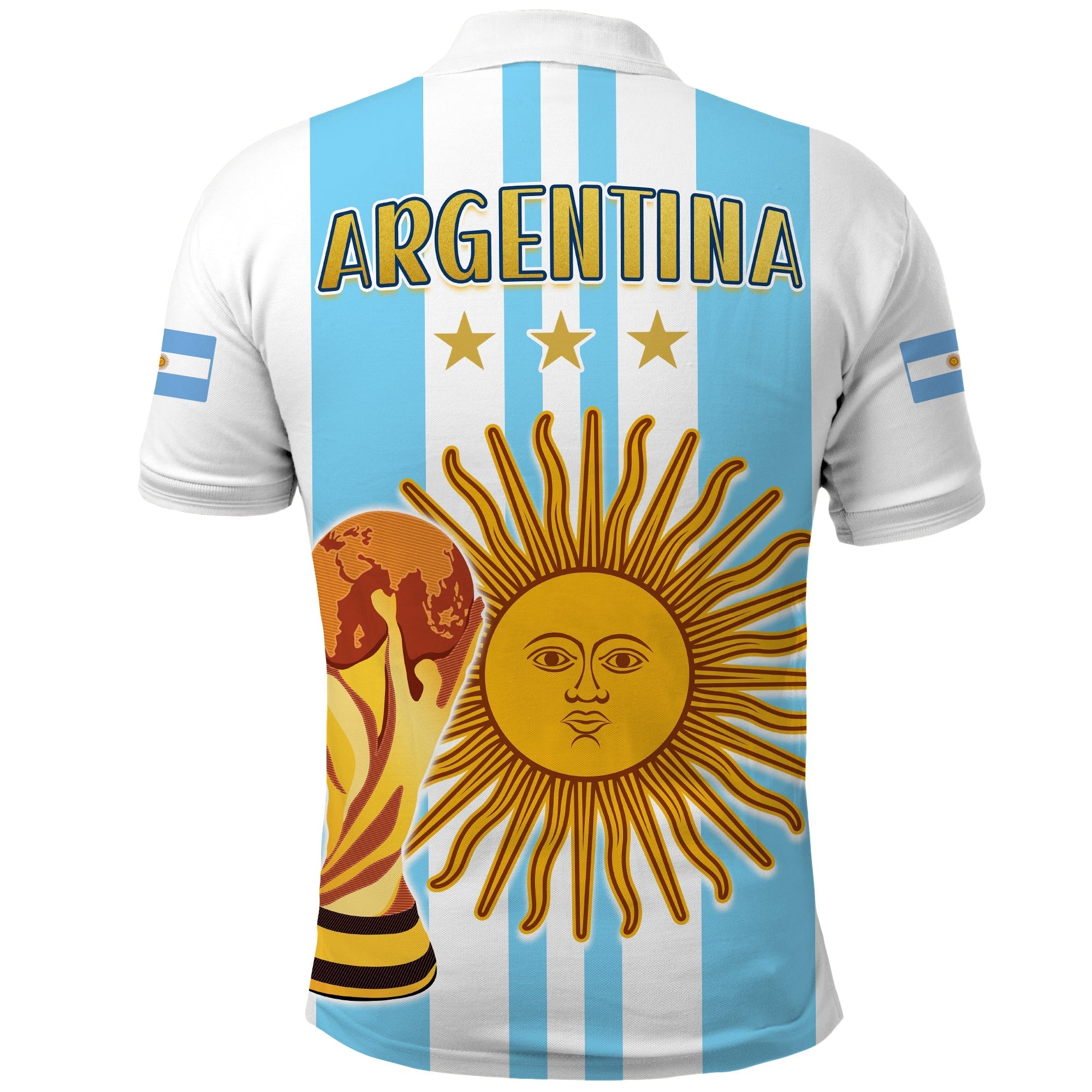 Argentina Football Polo Shirt FIFA 2022 World Cup Champions LT13