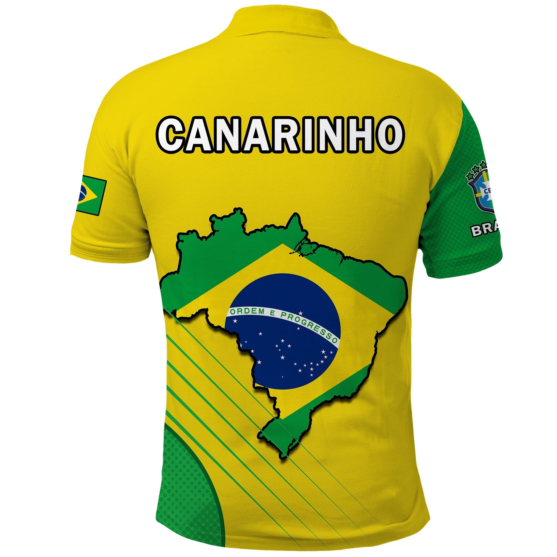 Brazil Football Polo Shirt Brasil Map Come On Canarinho Sporty Style LT14