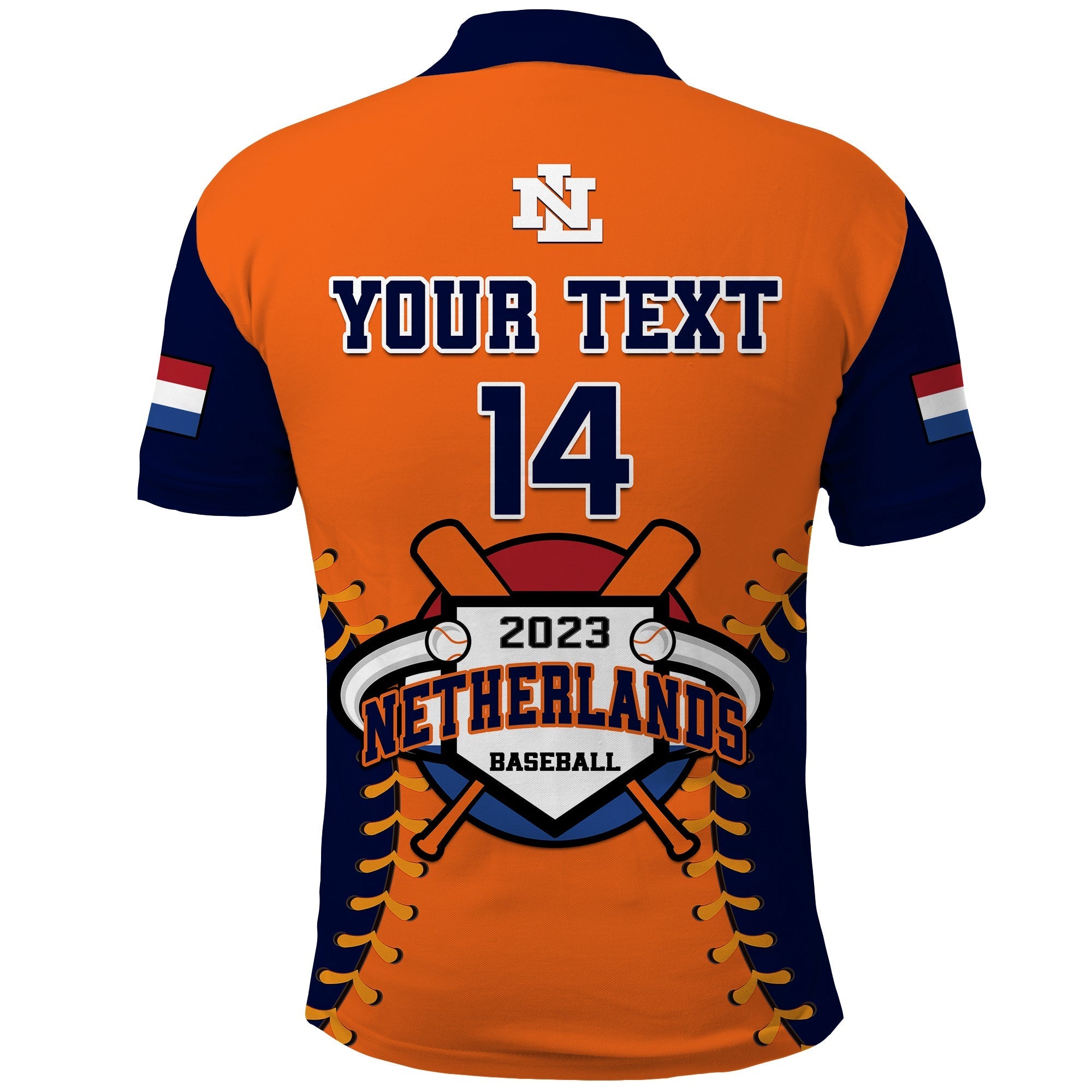 (Custom Text And Number) Netherlands Baseball Polo Shirt 2023 Sporty Style LT14